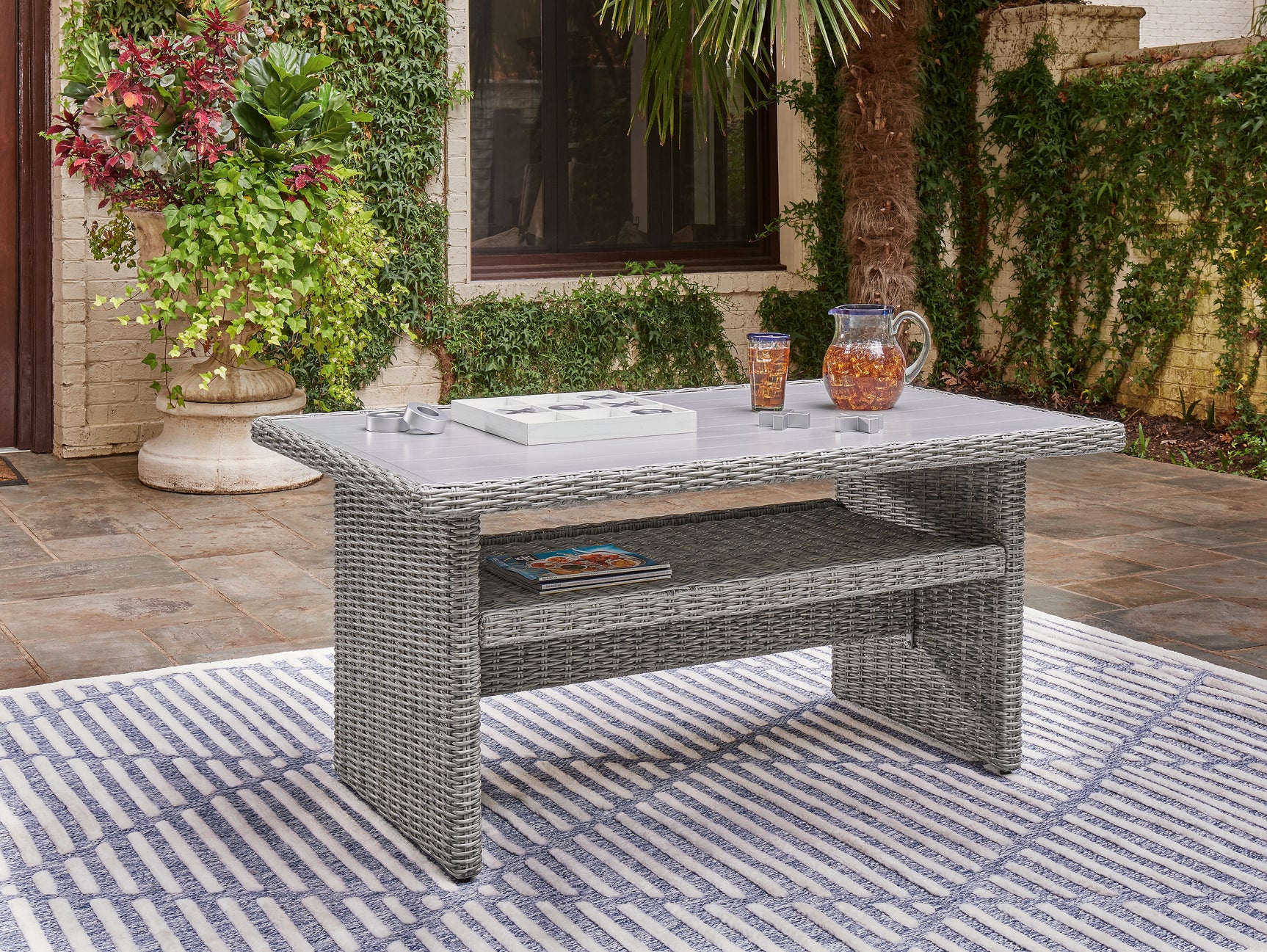 Sam's Furniture - Ashley Furniture - Naples Beach Outdoor - RECT Multi-Use Table / Light Gray - P439-625
