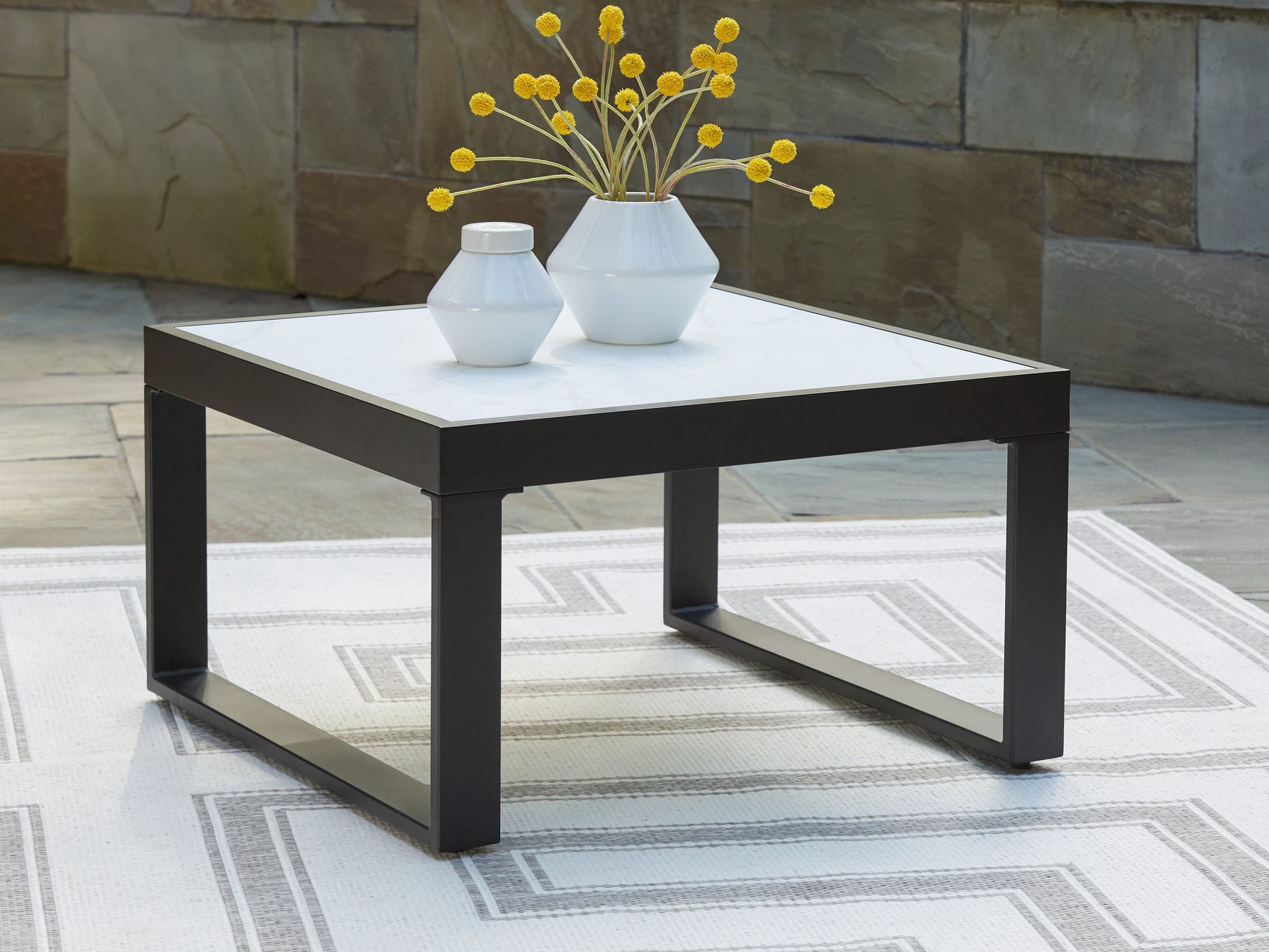 Sam's Furniture - Ashley Furniture - Beachloft Outdoor - Square Cocktail Table / Black/Gray - P490-708