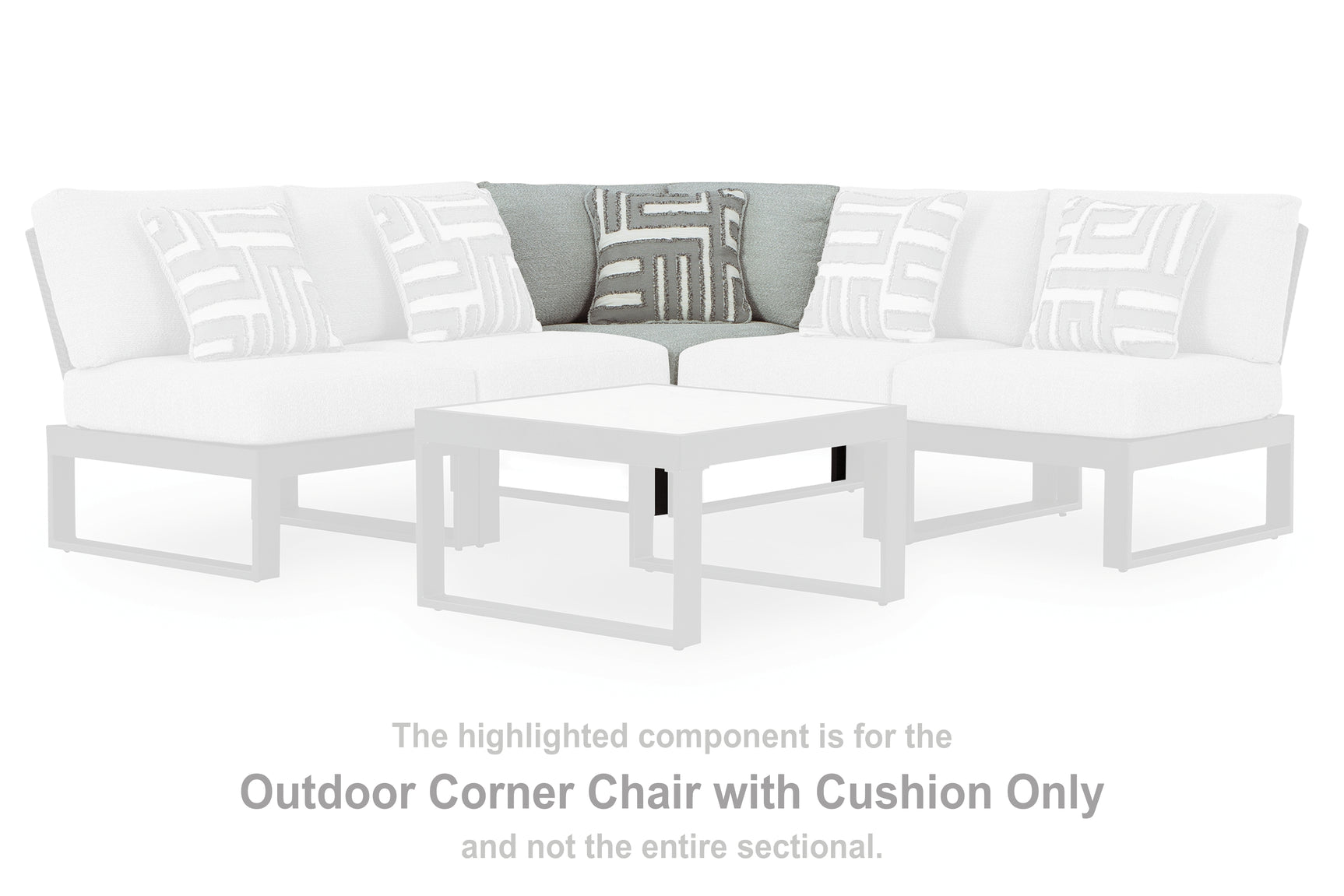 Sam's Furniture - Ashley Furniture - Beachloft Outdoor - Corner with Cushion (1/CN) / Black/Gray - P490-877