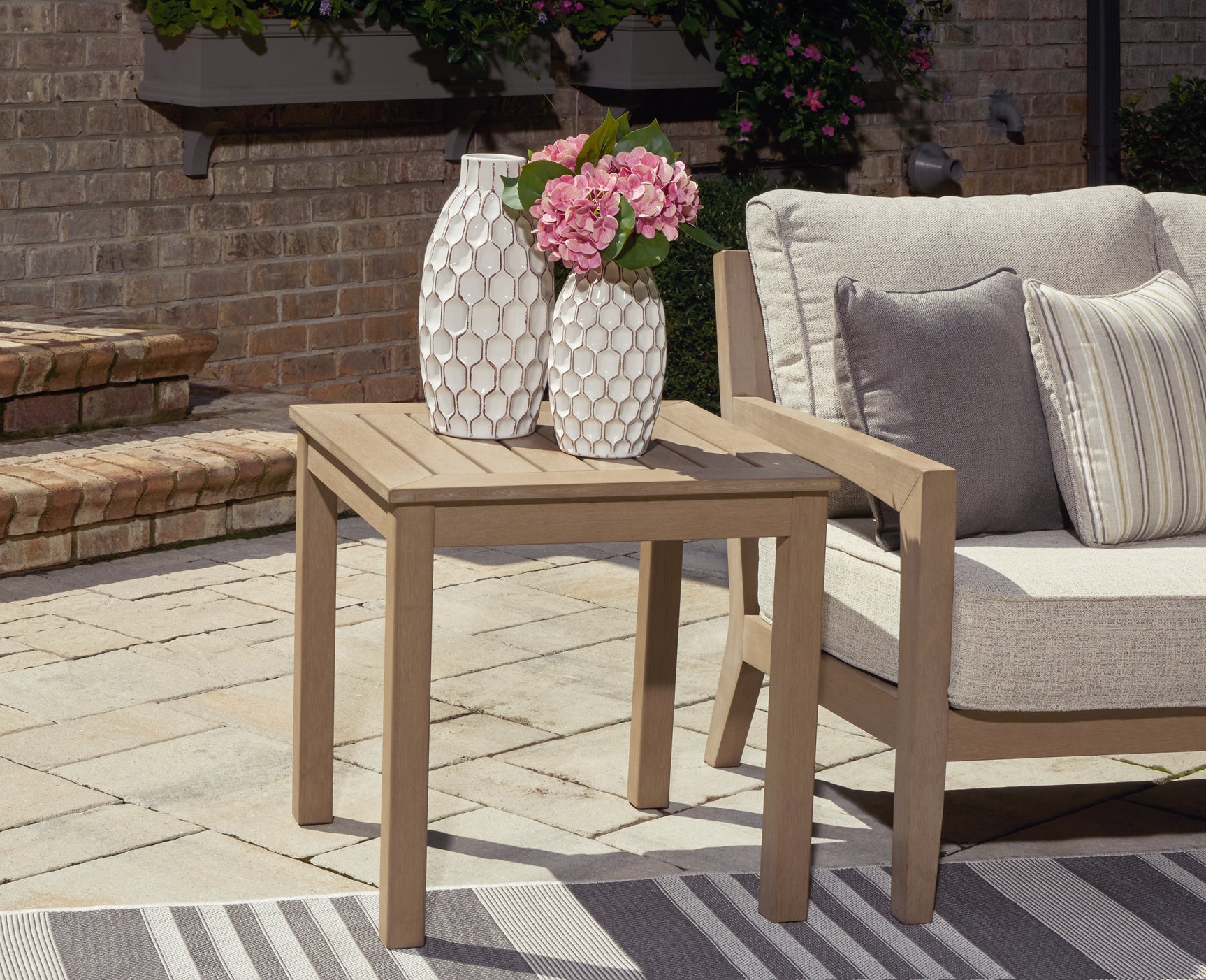 Sam's Furniture - Ashley Furniture - Hallow Creek Outdoor - Square End Table / Driftwood - P560-702
