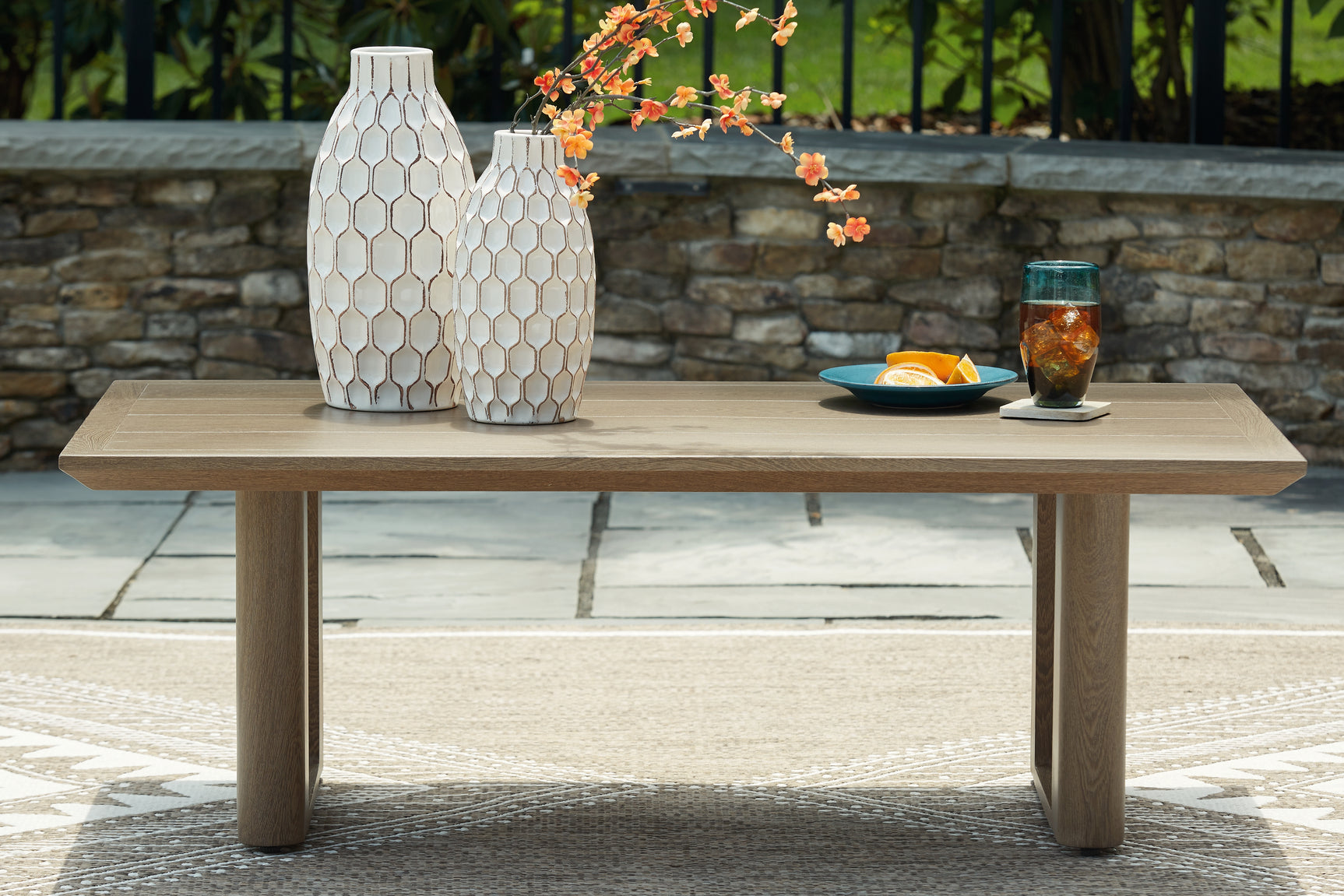 Sam's Furniture - Ashley Furniture - Serene Bay Outdoor - Rectangular Cocktail Table / Dark Brown - P671-701