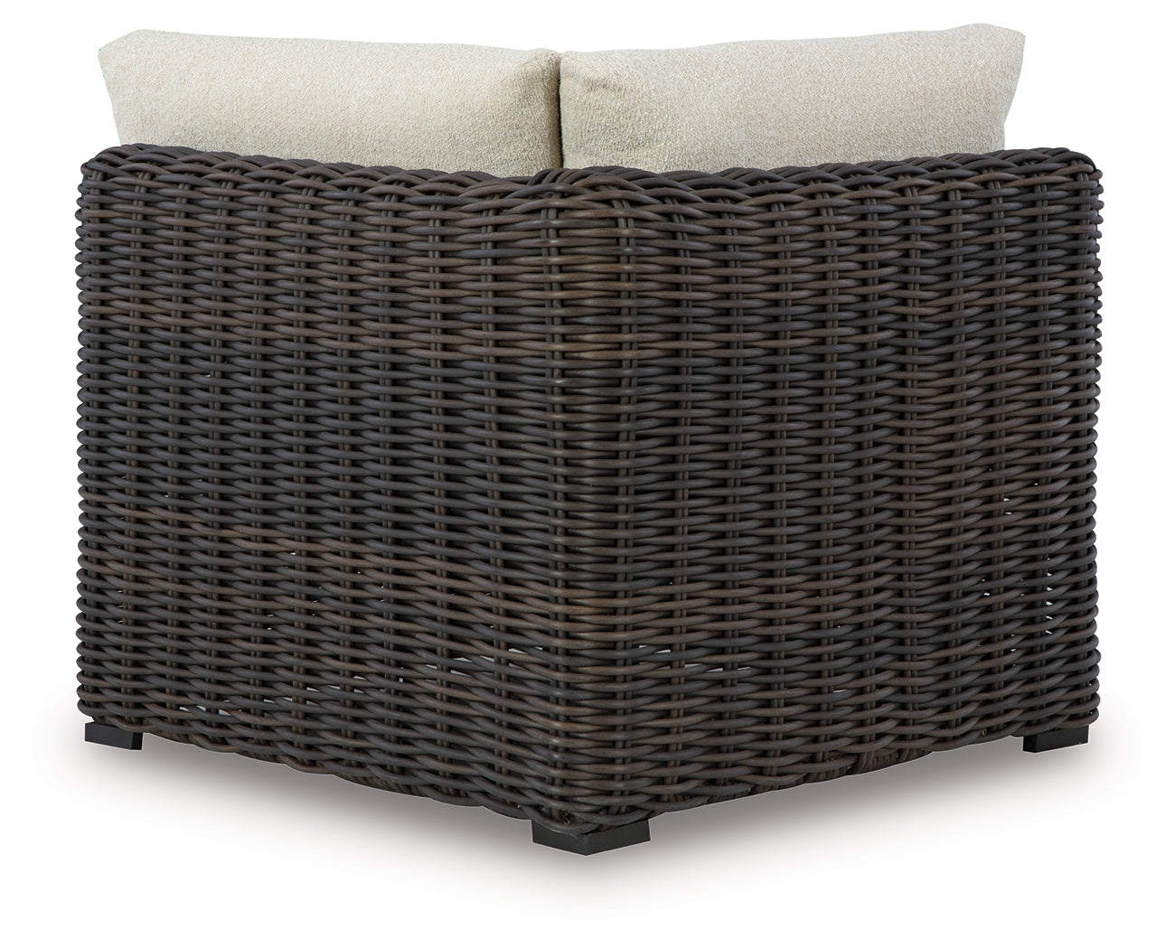 Sam's Furniture - Ashley Furniture - Kimora Outdoor - Corner with Cushion / Beige/Dark Brown - P711-877