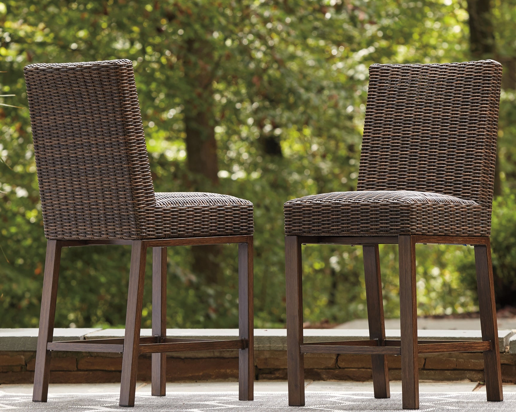 Sam's Furniture - Ashley Furniture - Paradise Trail Outdoor - Barstool (Set of 2) / Medium Brown - P750-130