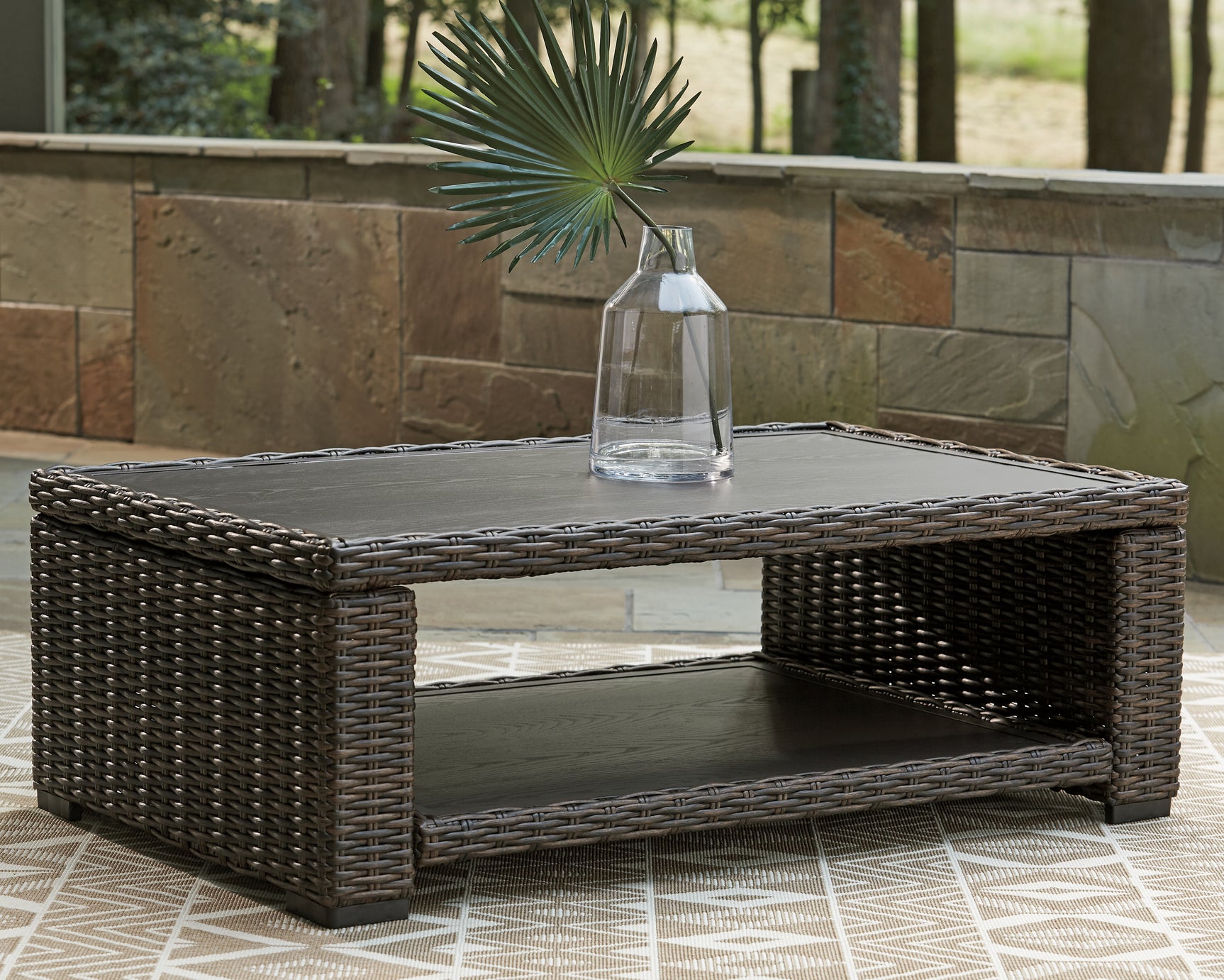 Sam's Furniture - Ashley Furniture - Grasson Lane Outdoor - Rectangular Cocktail Table / Brown - P783-701