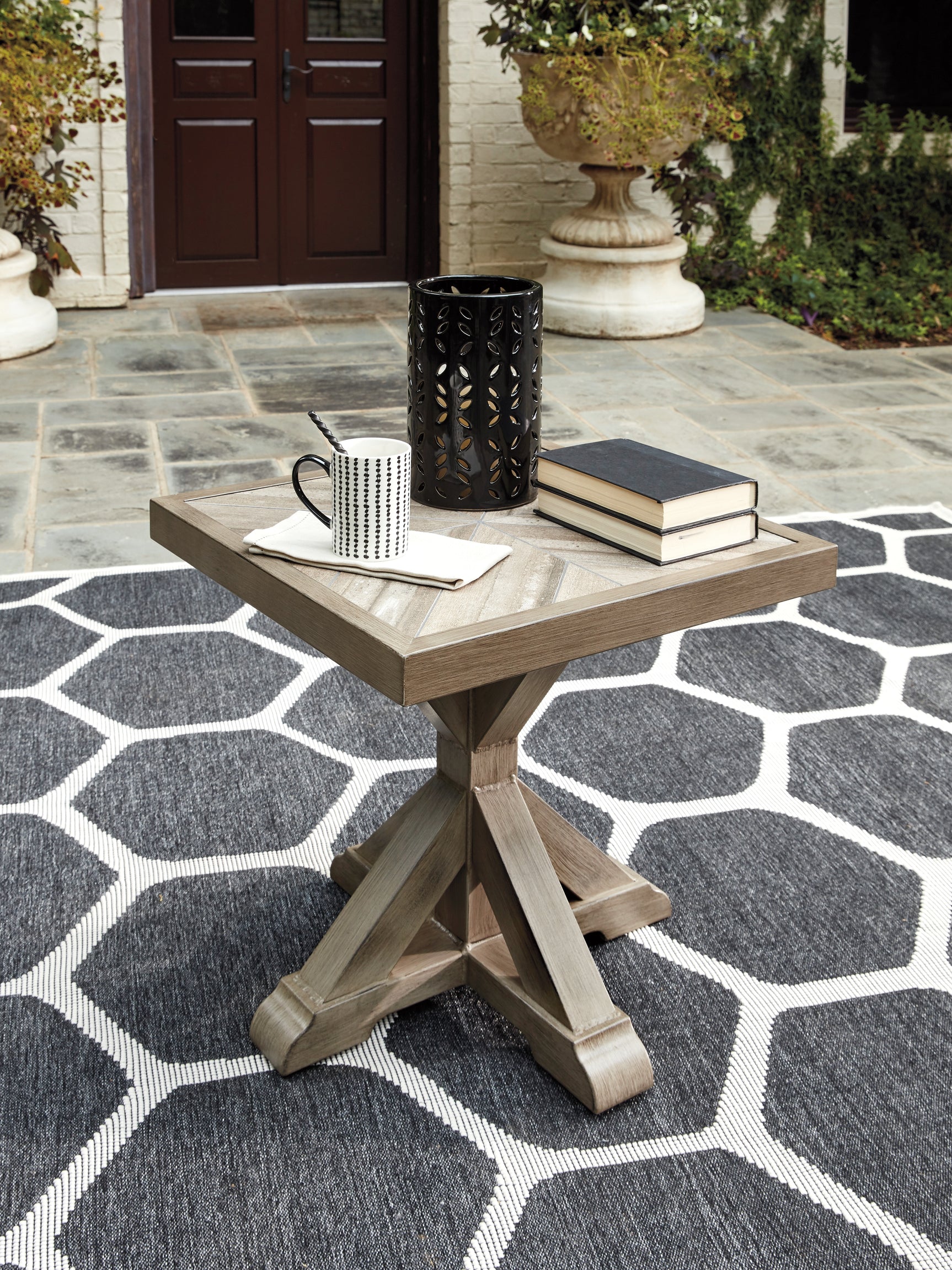 Sam's Furniture - Ashley Furniture - Beachcroft Outdoor - Square End Table / Beige - P791-702