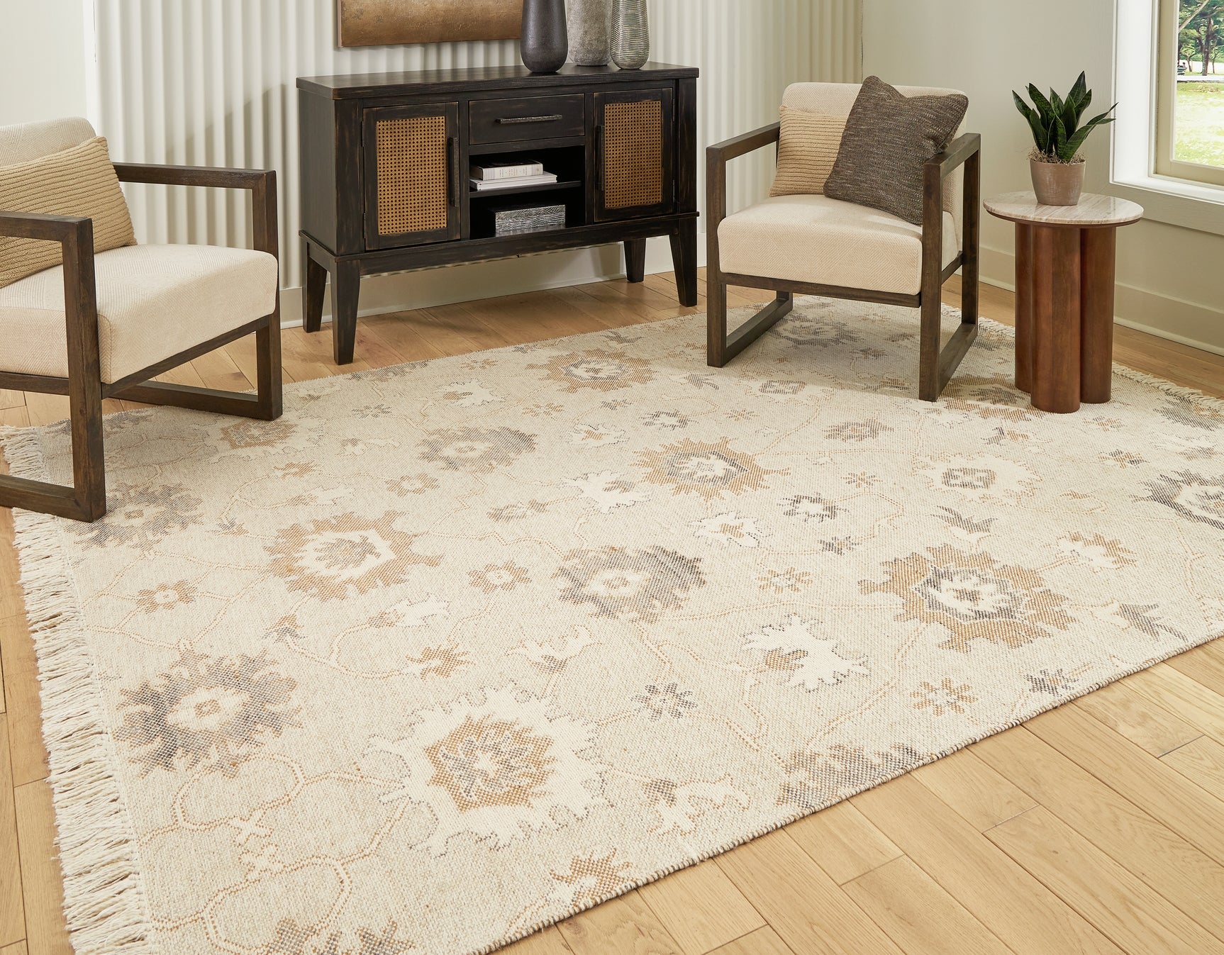 Sam's Furniture - Ashley Furniture - Calkin Rug - 5' x 7' Rug / Linen/Gray/Caramel - R406392