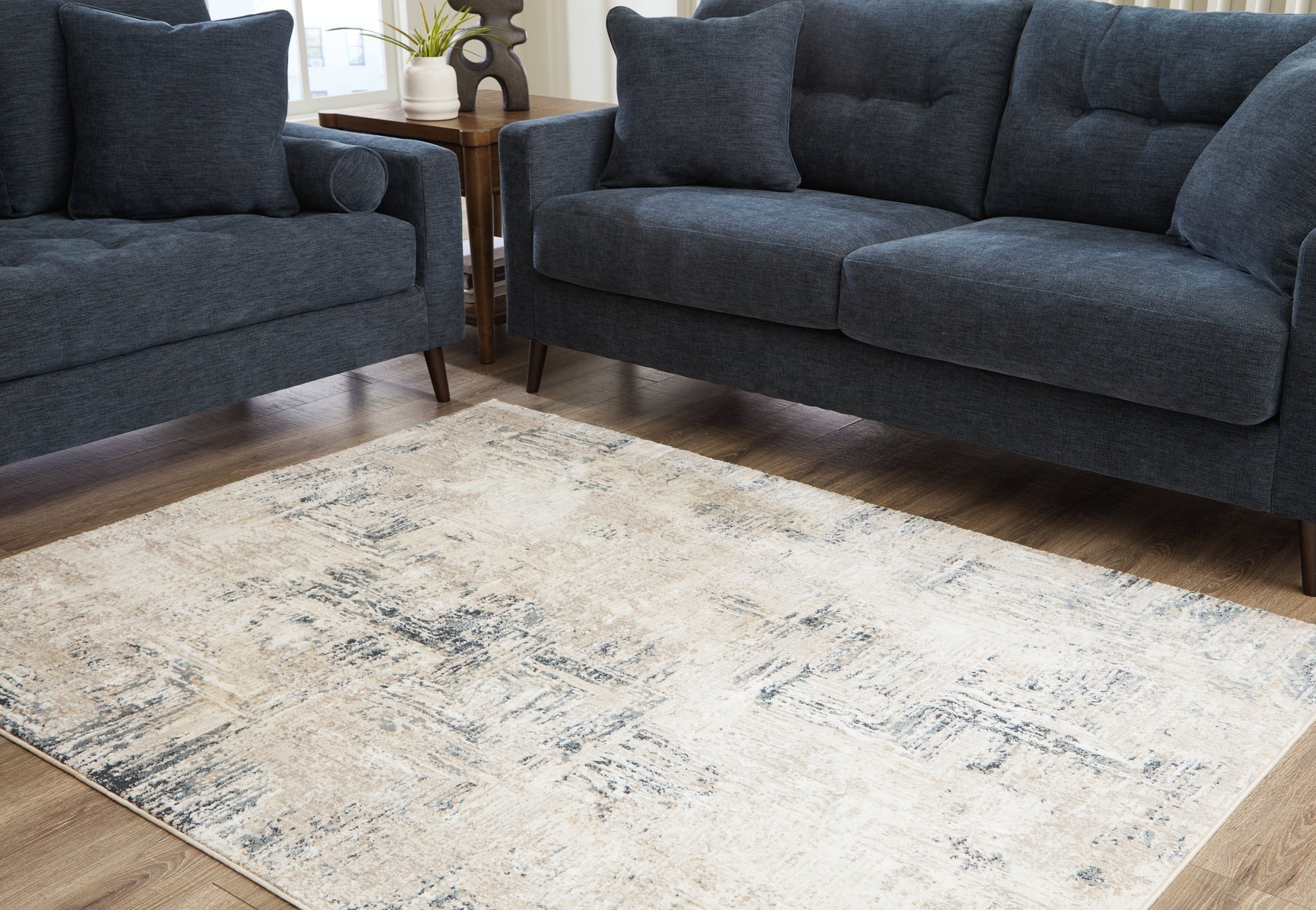 Sam's Furniture - Ashley Furniture - Gentor Rug - 8' x 10' Rug / Blue/Ivory - R406521