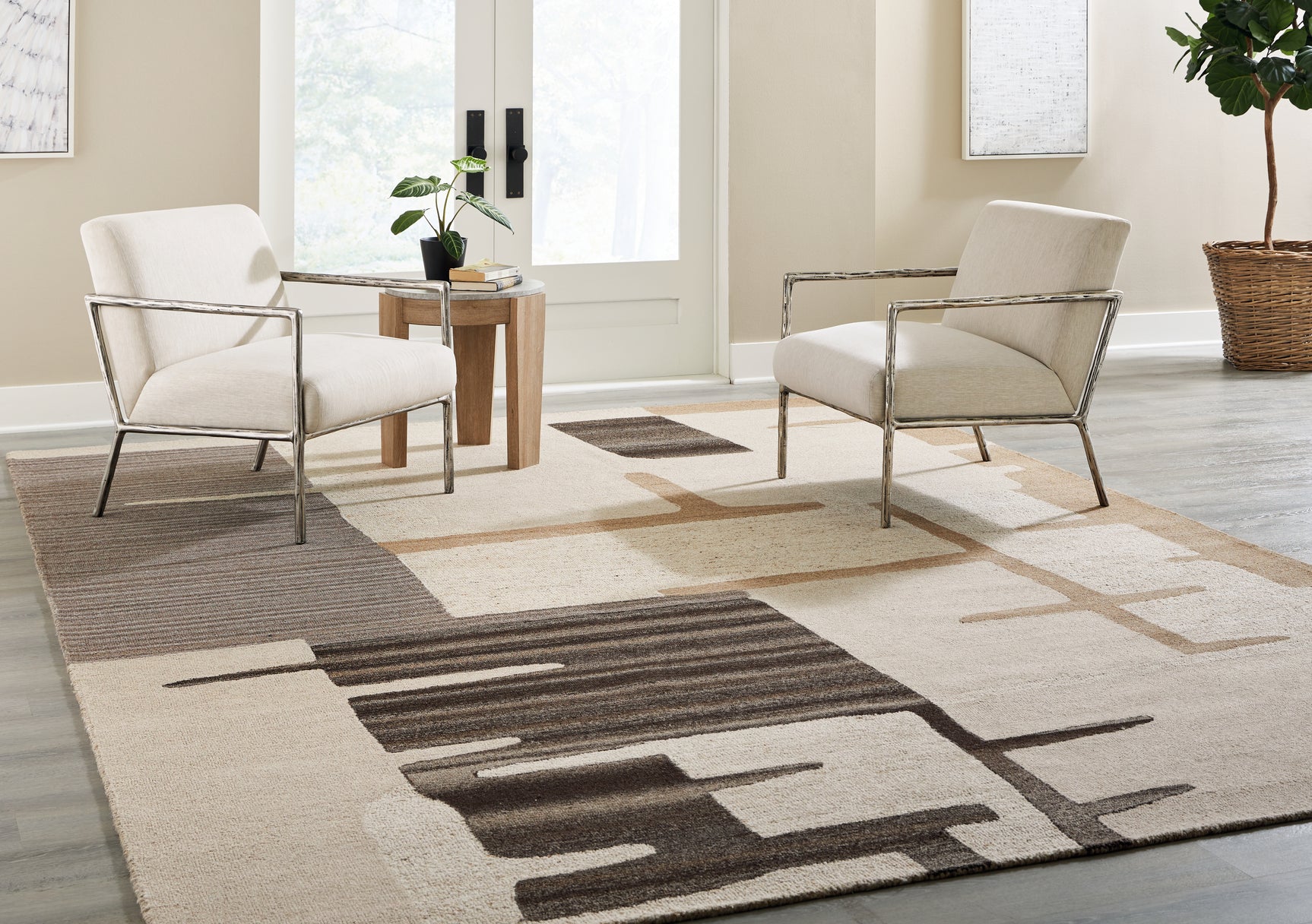 Sam's Furniture - Ashley Furniture - Kencher Rug - 10' x 14' Rug / Beige/Brown - R406820