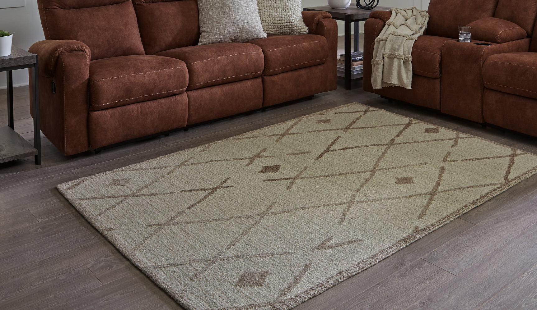 Sam's Furniture - Ashley Furniture - Guyford Rug - 8' x 10' Rug / Beige/Brown - R406871