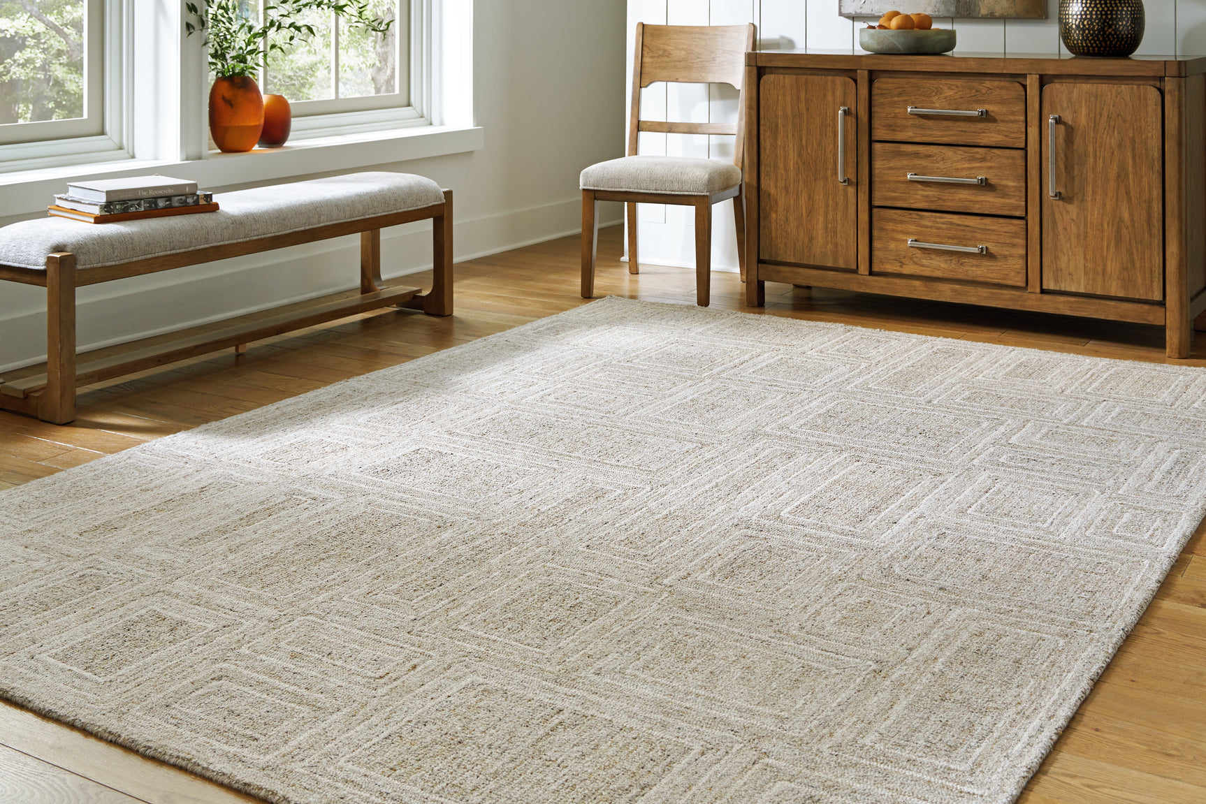 Sam's Furniture - Ashley Furniture - Brickburgh Rug - 8' x 10' Rug / Gray/Ivory/Honey - R406901