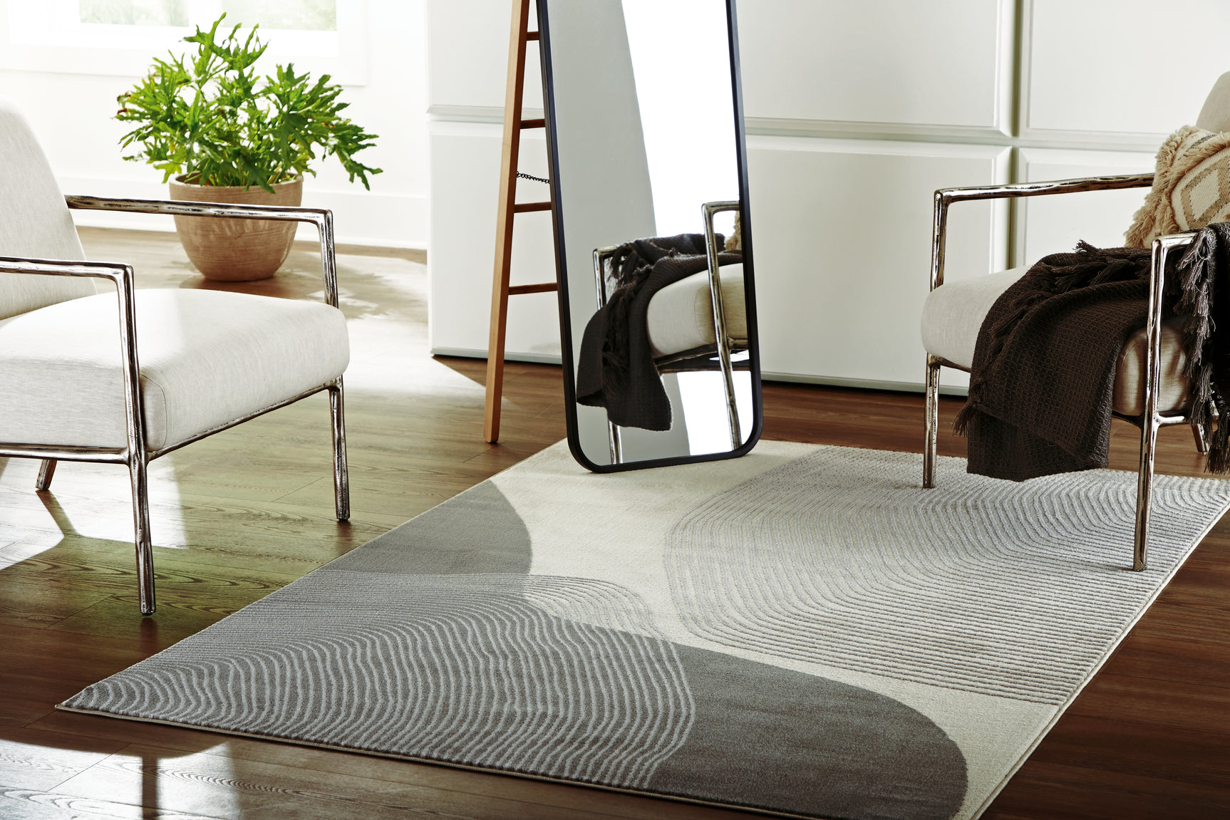 Sam's Furniture - Ashley Furniture - Winderburg Rug - 5' x 7' Rug / Gray/Ivory - R406952
