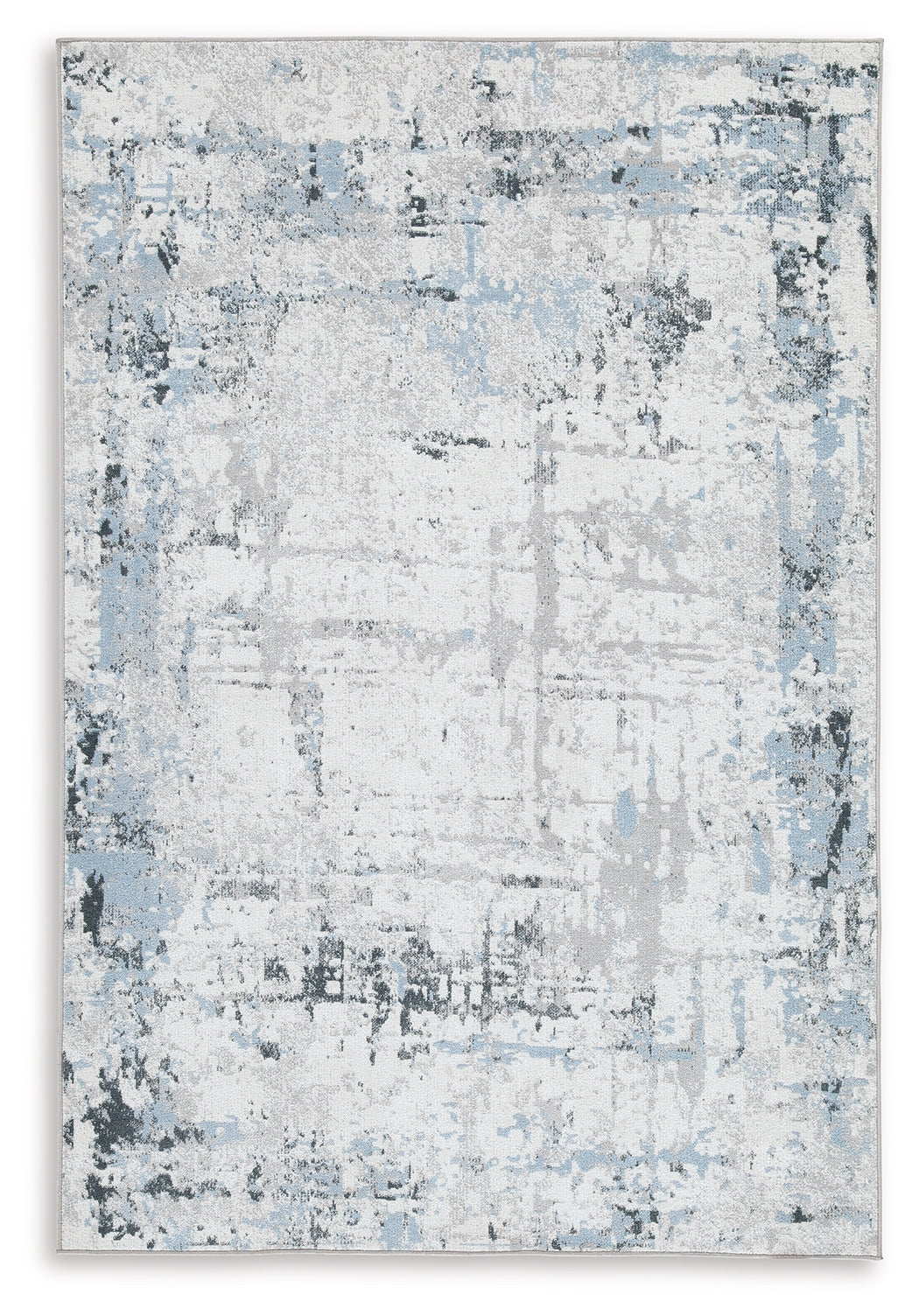 Sam's Furniture - Ashley Furniture - Emertonly Rug - 5' x 7' Washable Rug / Blue/White/Gray - R406982