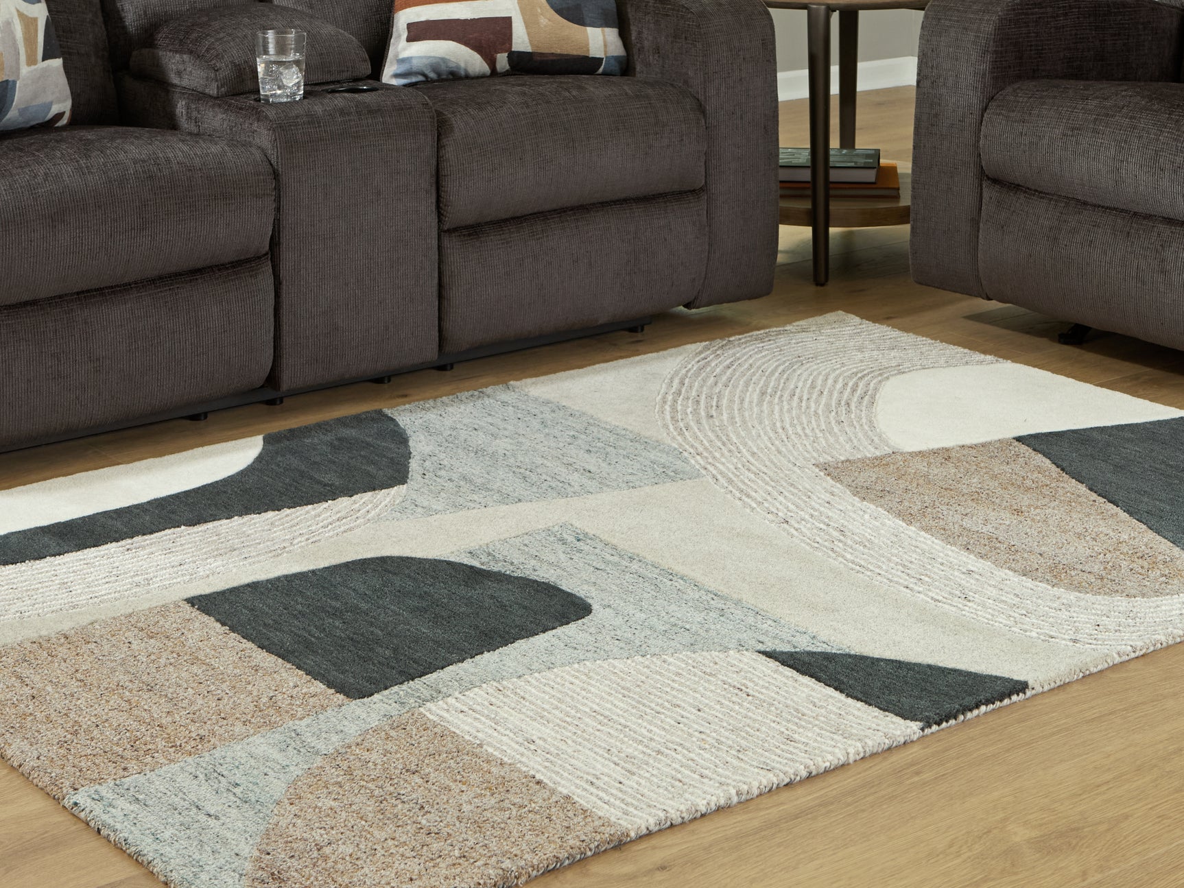 Sam's Furniture - Ashley Furniture - Edrickhill Rug - 5' x 7' Rug / Grayish Teal/Taupe/Cream - R407122