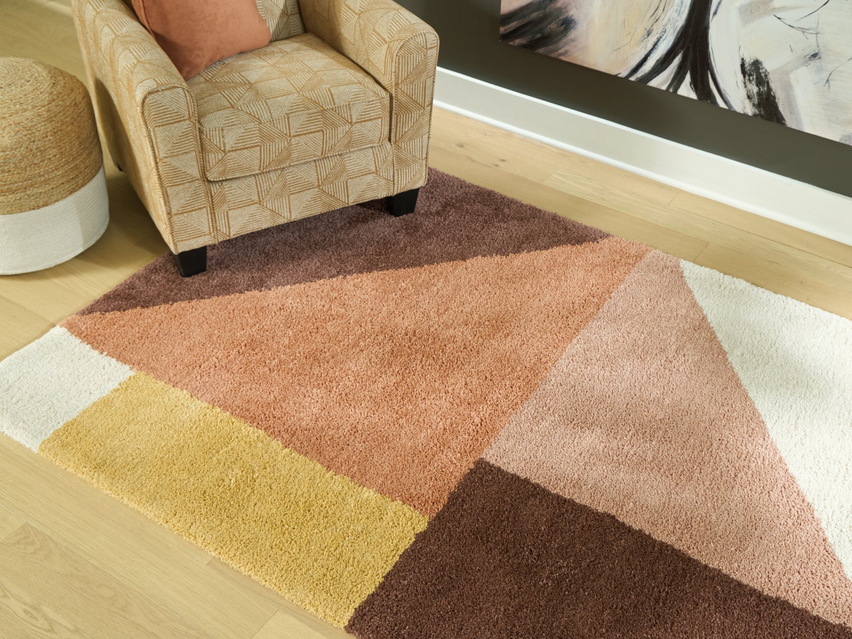 Sam's Furniture - Ashley Furniture - Gailmore Rug - 5' x 7' Rug / Cream/Pink/Ocher - R407172