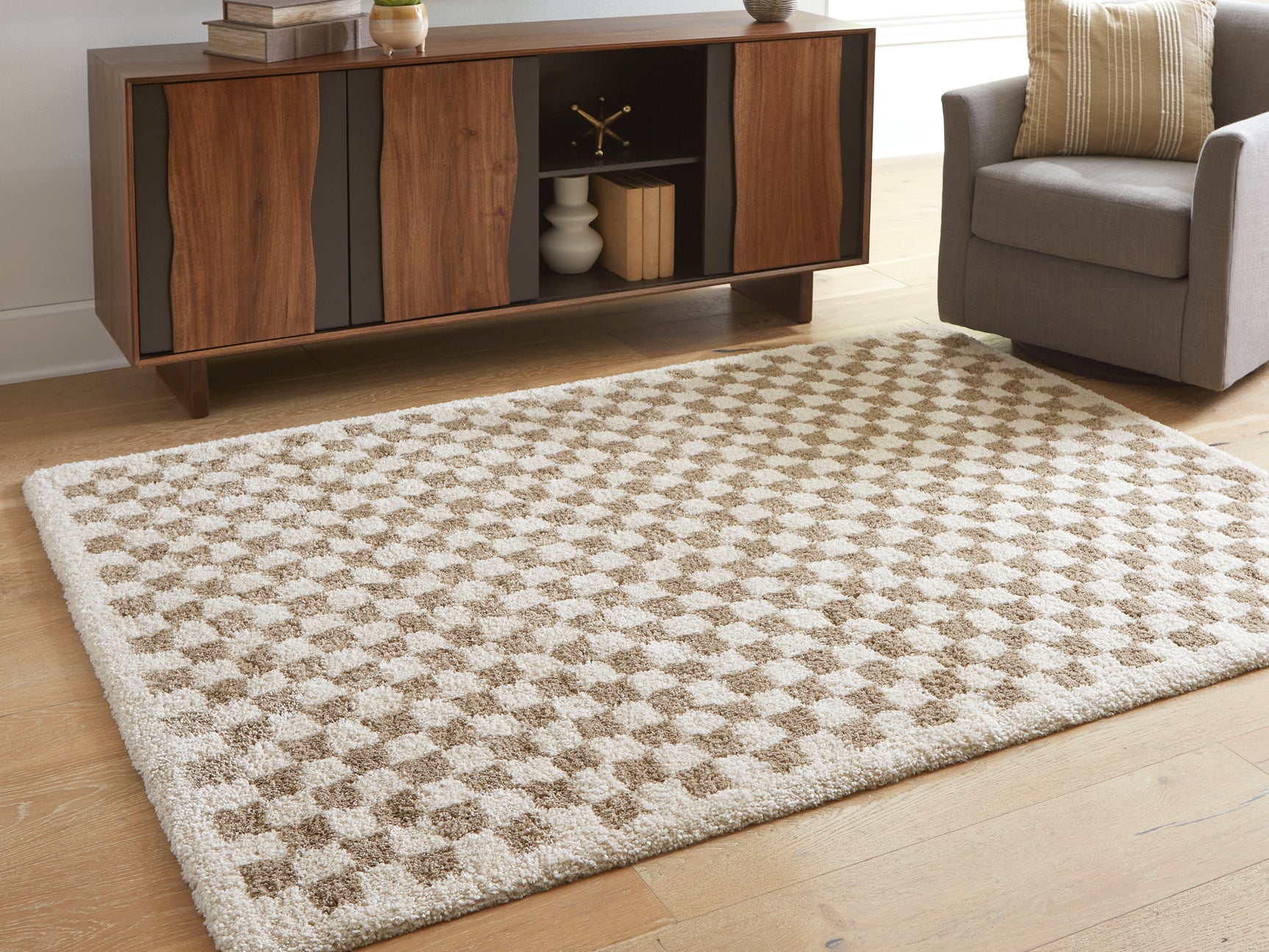 Sam's Furniture - Ashley Furniture - Karamen Rug - Large Rug / Taupe/Ivory - R407341