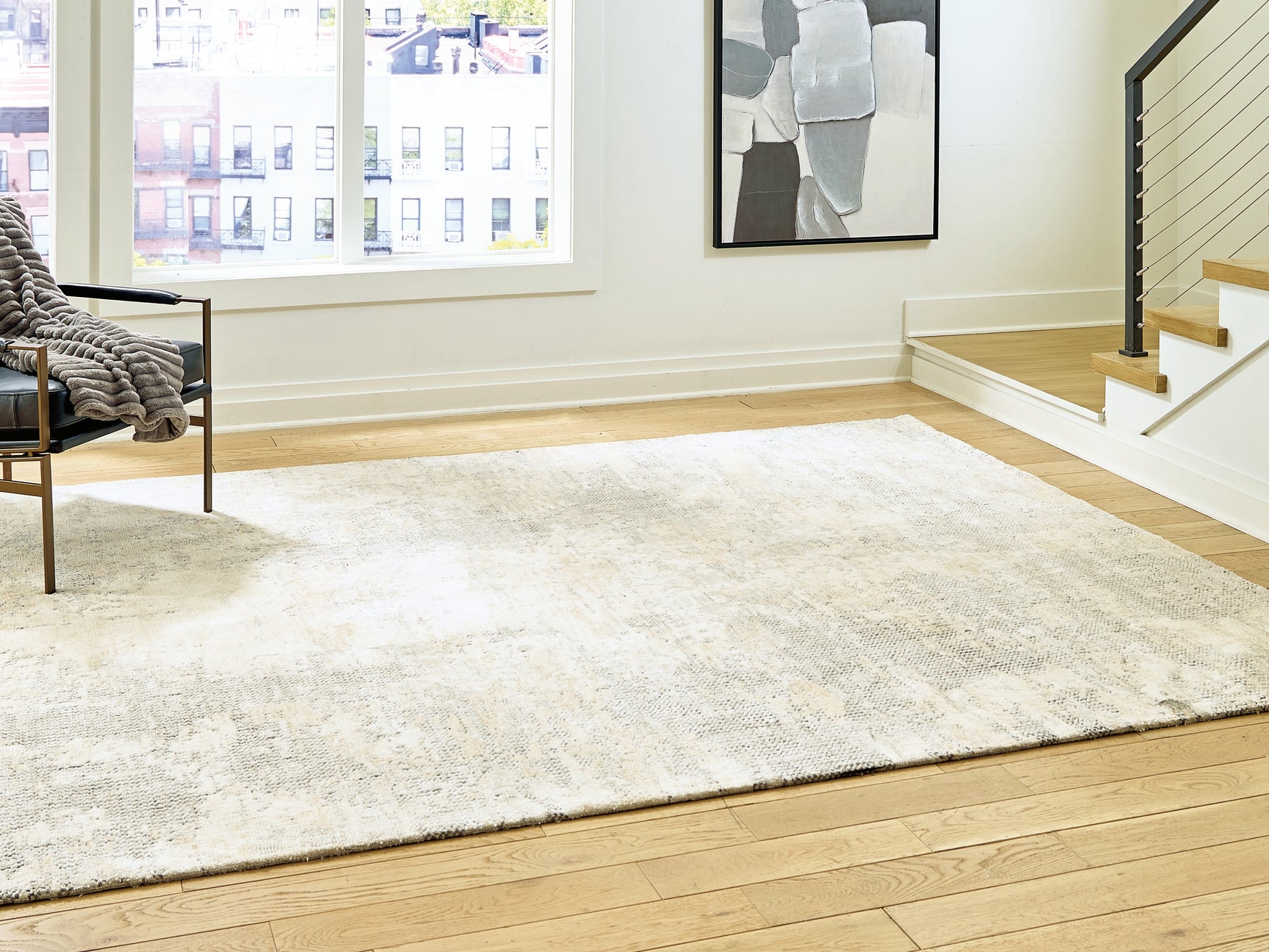 Sam's Furniture - Ashley Furniture - Raif Rug - Large Rug / Gray/White/Cream - R408081