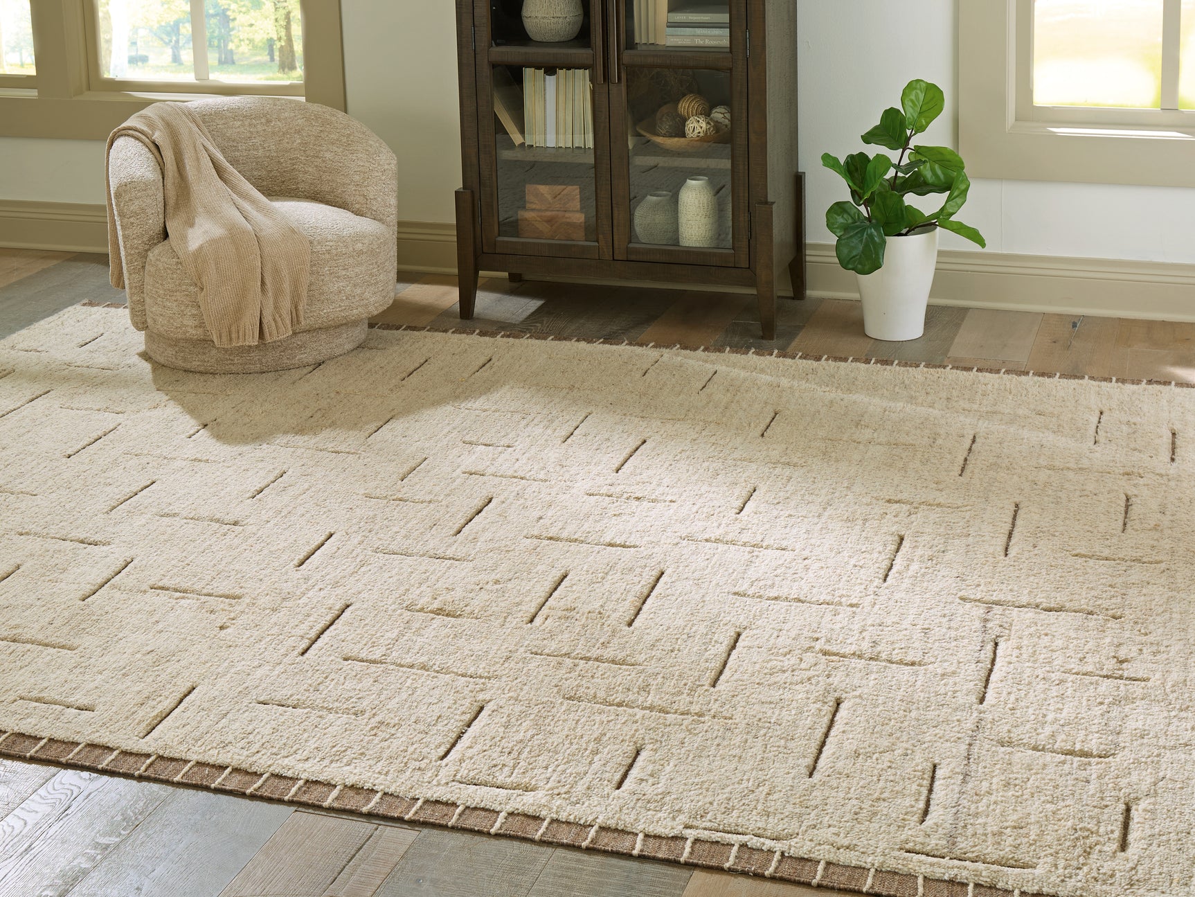 Sam's Furniture - Ashley Furniture - Clayman Rug - Extra Large Rug / Beige/Brown - R408340