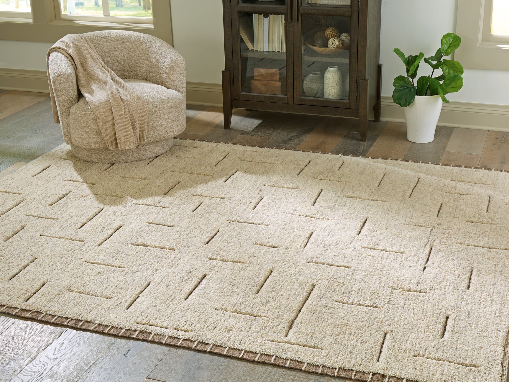 Sam's Furniture - Ashley Furniture - Clayman Rug - Large Rug / Beige/Brown - R408341
