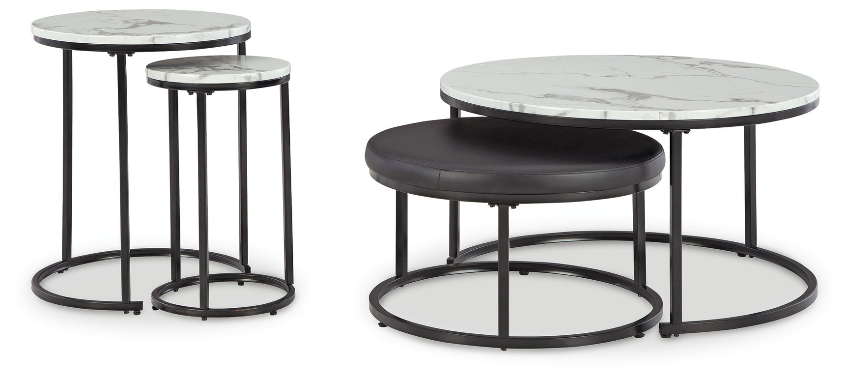 Sam's Furniture - Ashley Furniture - Jusmour Table (Set of 4) - Occasional Nesting TBL (4/CN) / Black/White - T161-14