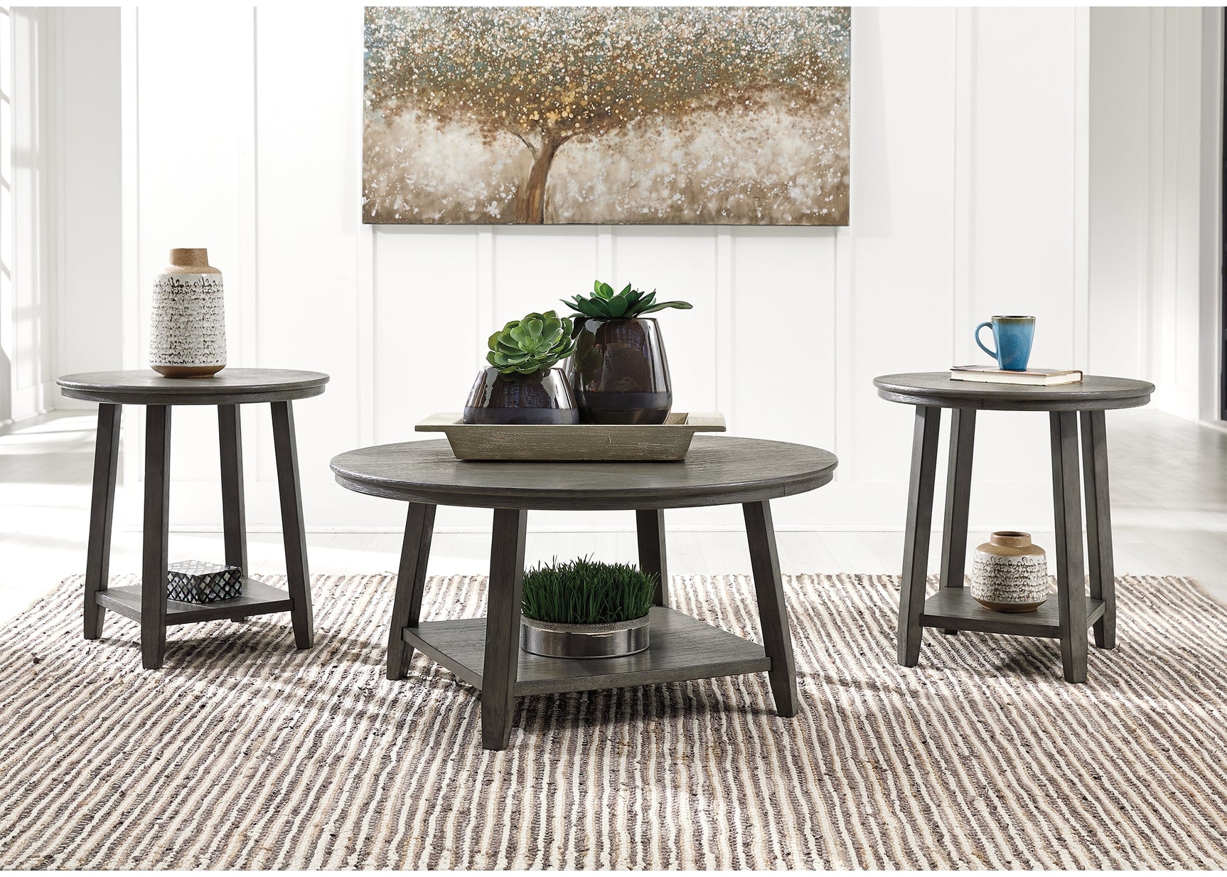 Sam's Furniture - Ashley Furniture - Caitbrook Table (Set of 3) - Occasional Table Set (3/CN) / Gray - T188-13