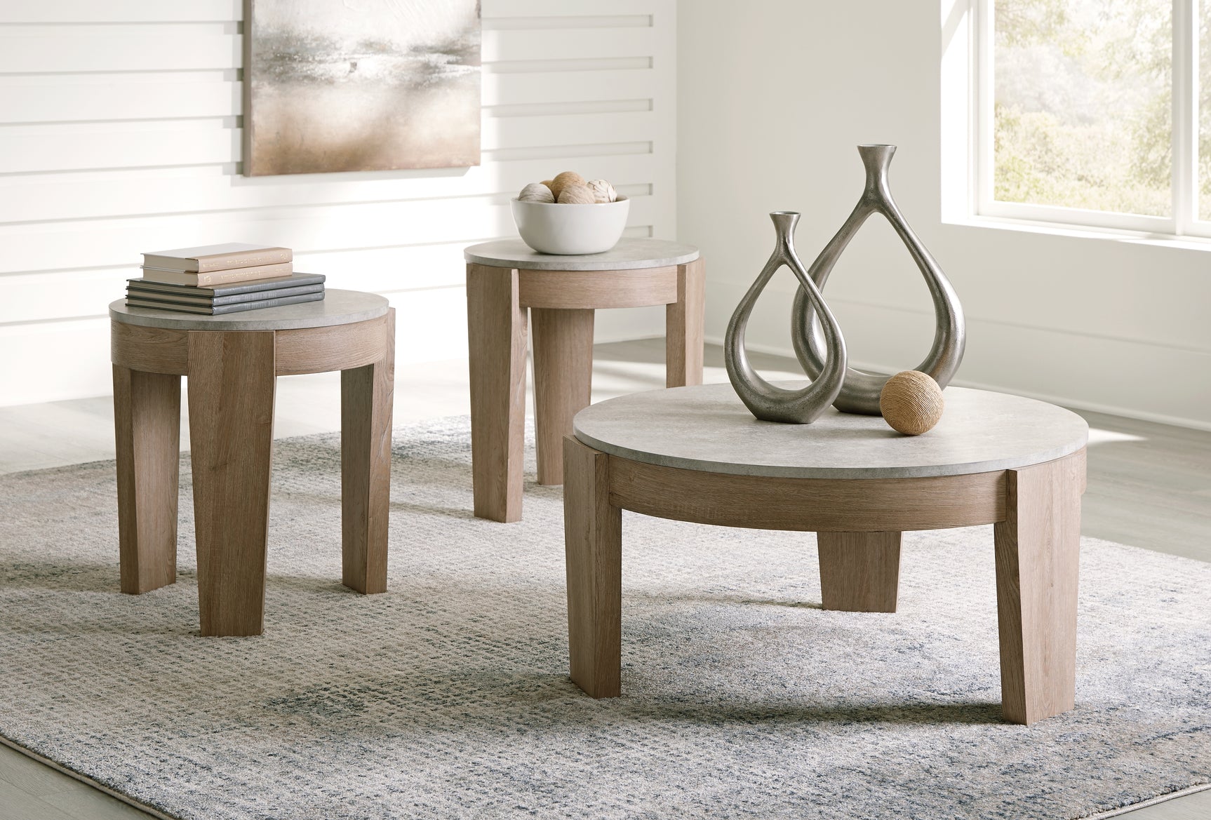 Sam's Furniture - Ashley Furniture - Guystone Table (Set of 3) - Occasional Table Set (3/CN) / Light Brown - T237-13