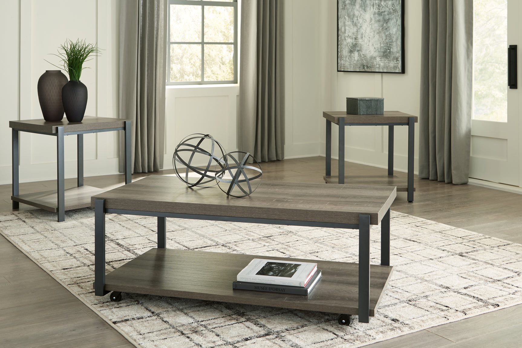 Sam's Furniture - Ashley Furniture - Wilmaden Table (Set of 3) - Occasional Table Set (3/CN) / Gray/Black - T393-13