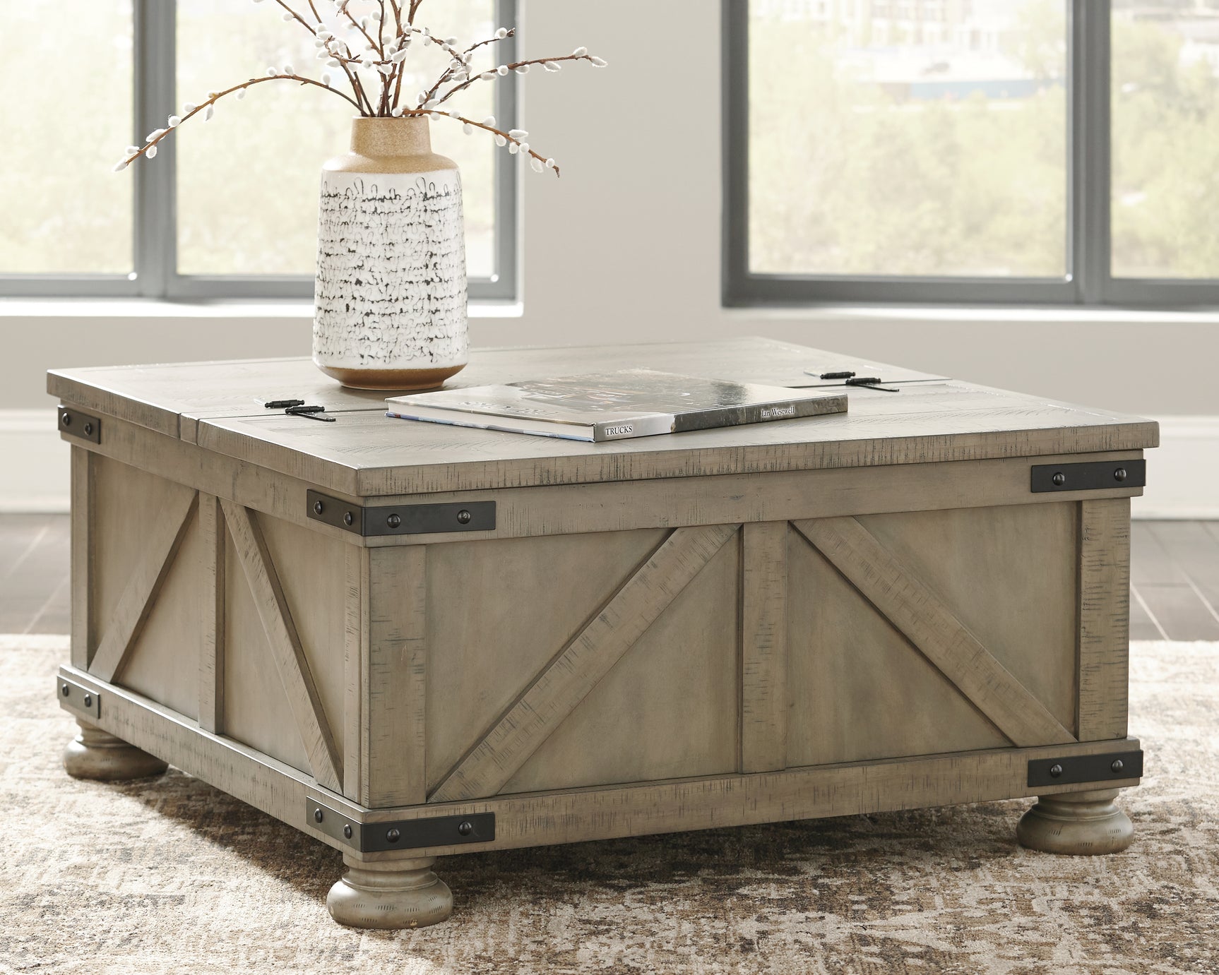 Sam's Furniture - Ashley Furniture - Aldwin Coffee Table With Storage - Cocktail Table with Storage / Gray - T457-20