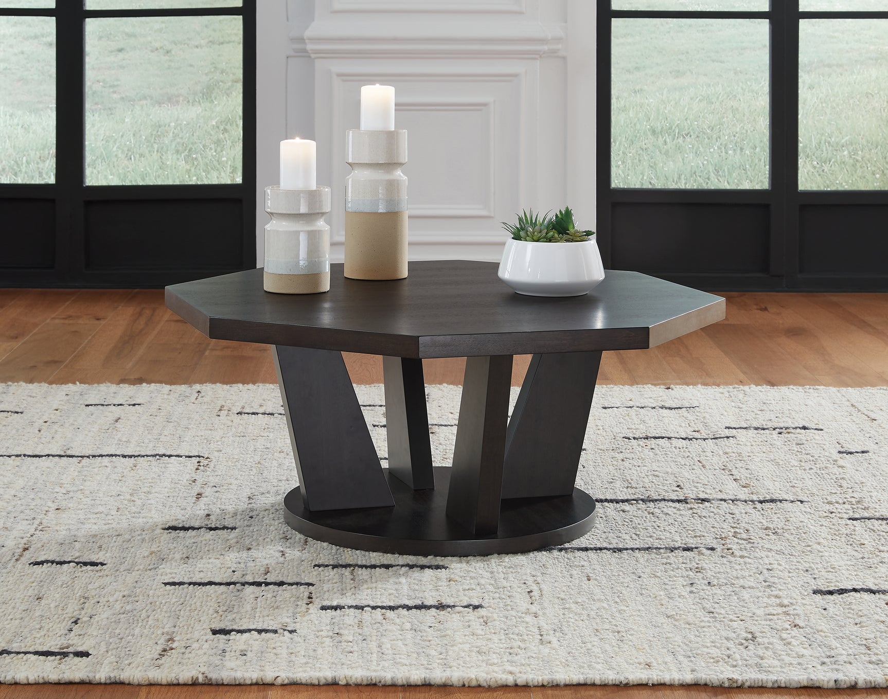 Sam's Furniture - Ashley Furniture - Chasinfield Coffee Table - Octagon Cocktail Table / Dark Brown - T458-8
