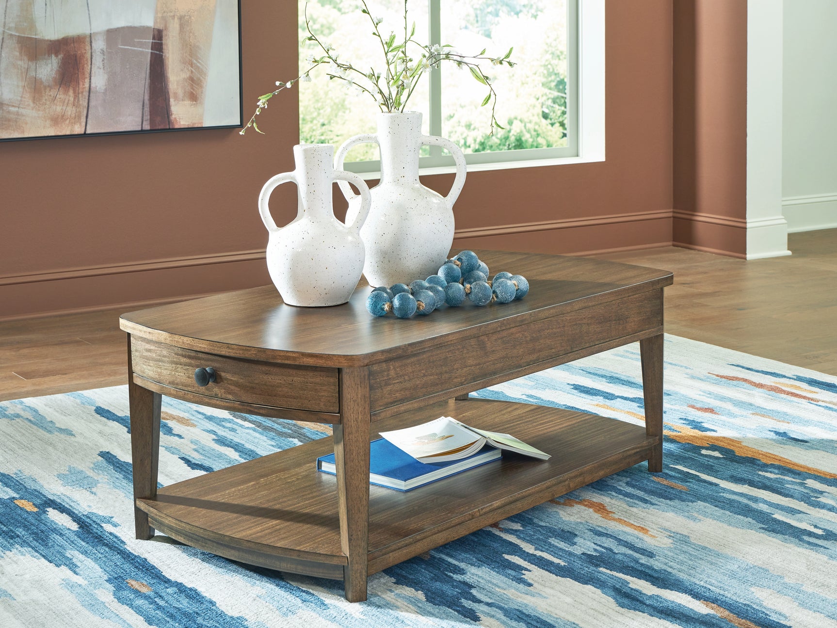 Sam's Furniture - Ashley Furniture - Burkbyer Coffee Table - Rectangular Cocktail Table / Brown - T513-1