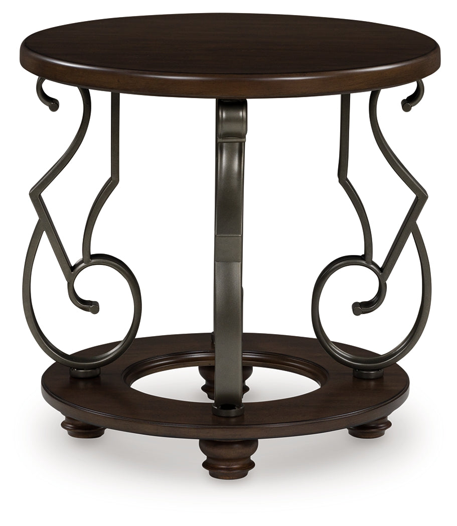 Sam's Furniture - Ashley Furniture - Frallyn End Table - Round End Table / Dark Brown - T623-6