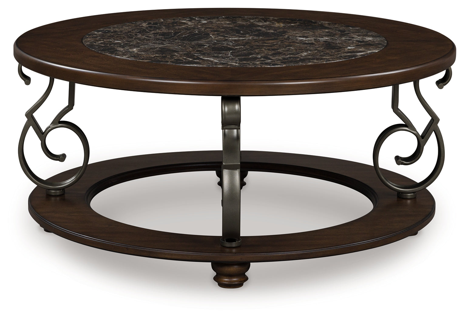Sam's Furniture - Ashley Furniture - Frallyn Coffee Table - Round Cocktail Table / Dark Brown - T623-8