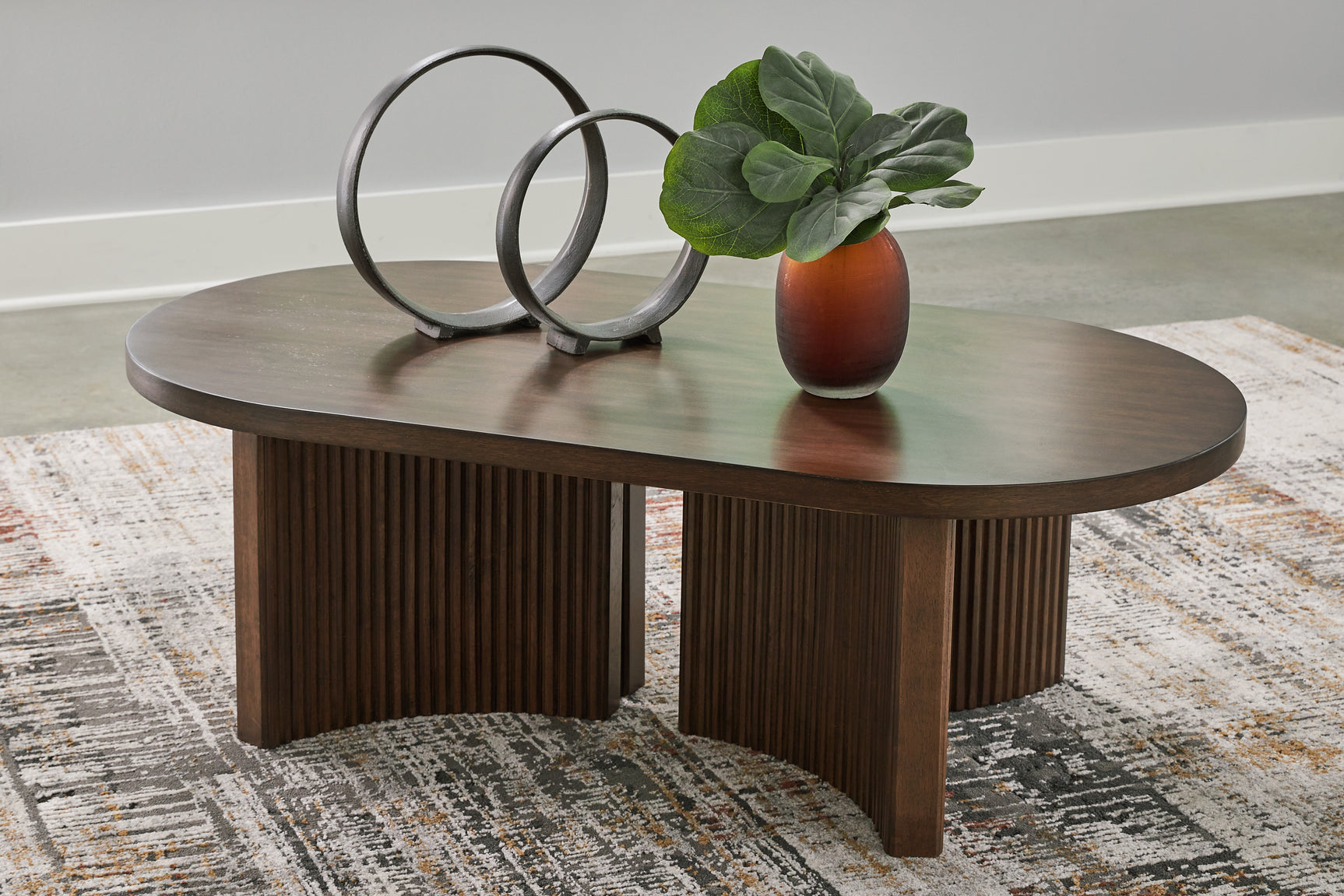 Sam's Furniture - Ashley Furniture - Korestone Coffee Table - Rectangular Cocktail Table / Dark Brown - T438-1
