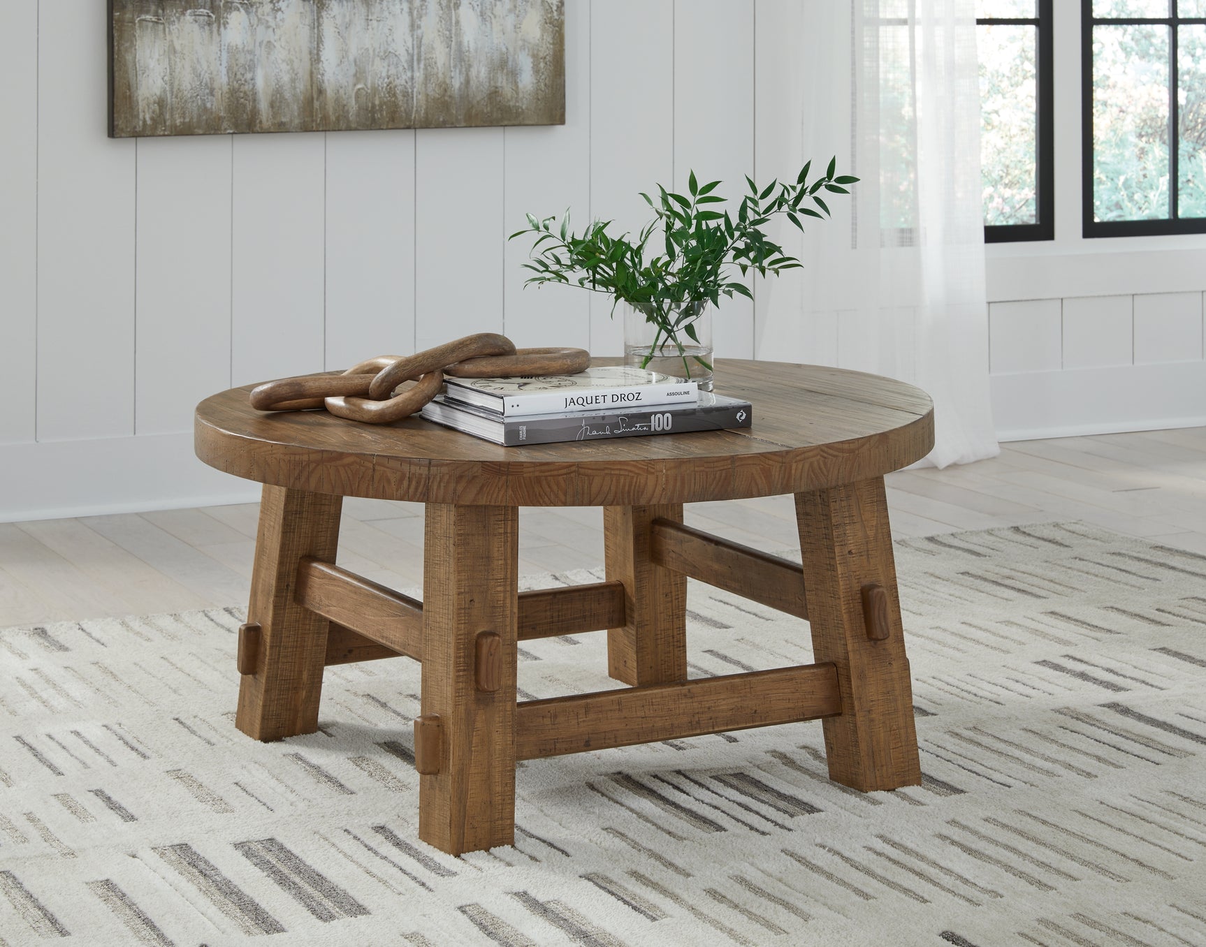 Sam's Furniture - Ashley Furniture - Mackifeld Coffee Table - Round Cocktail Table / Warm Brown - T724-8