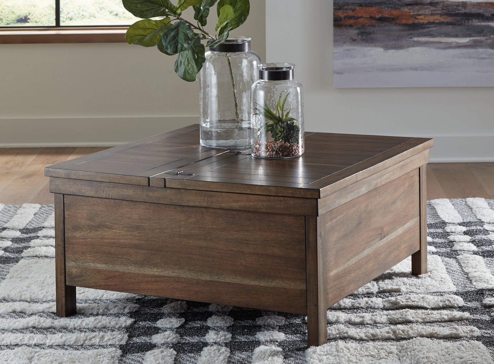Sam's Furniture - Ashley Furniture - Moriville Lift-Top Coffee Table - Lift Top Cocktail Table / Grayish Brown - T731-9
