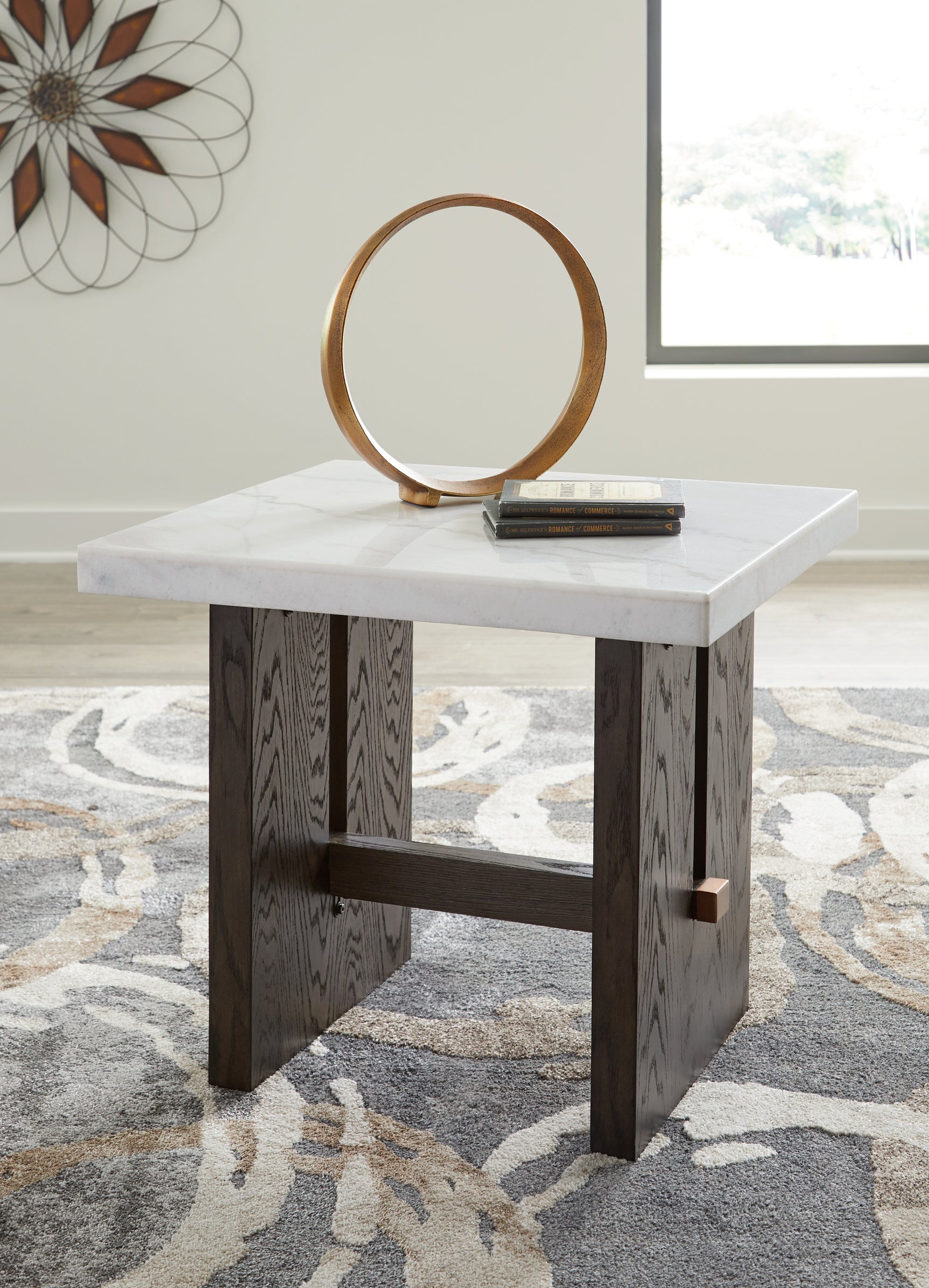 Sam's Furniture - Ashley Furniture - Burkhaus End Table - Rectangular End Table / White/Dark Brown - T779-3