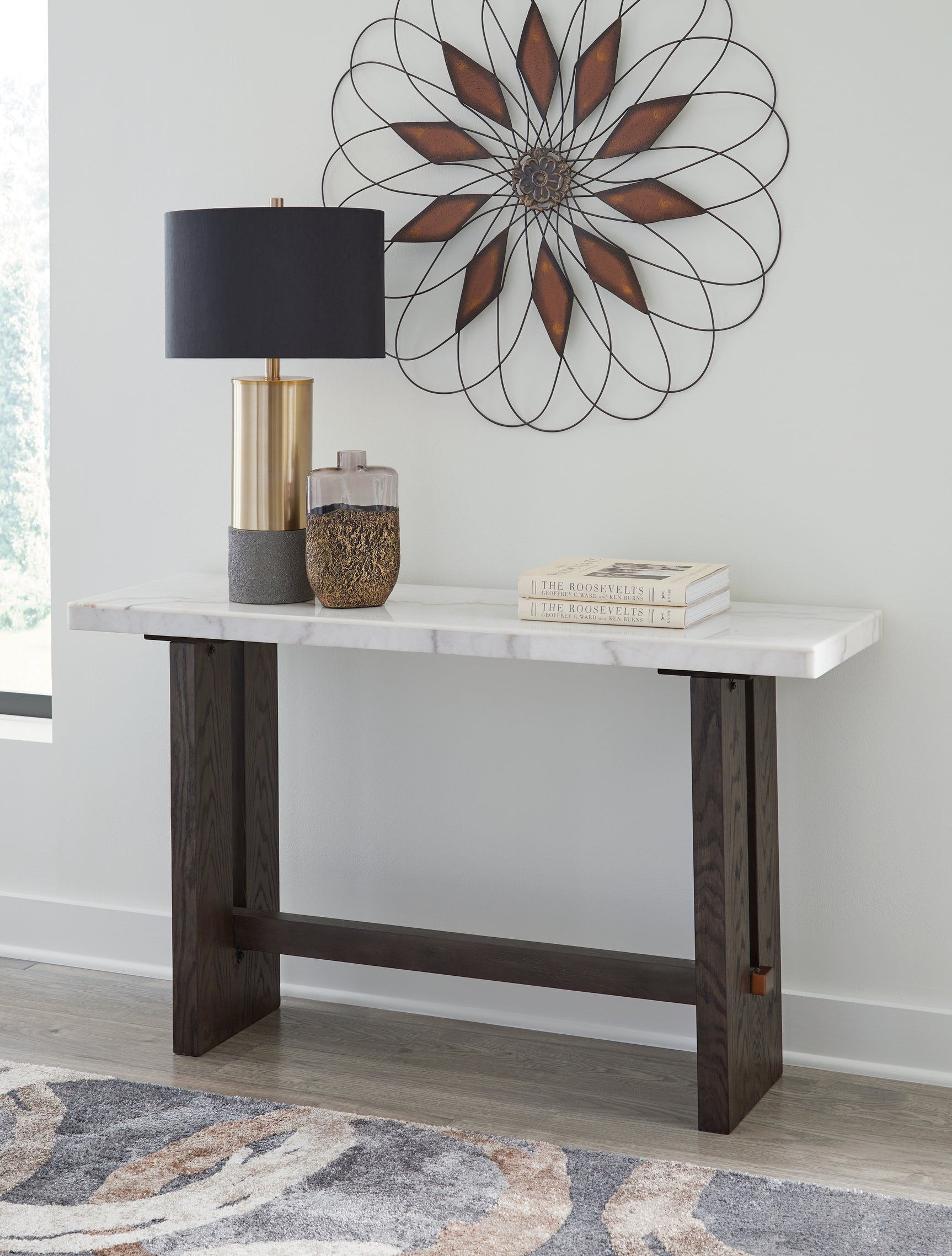 Sam's Furniture - Ashley Furniture - Burkhaus Sofa Table - Sofa Table / White/Dark Brown - T779-4