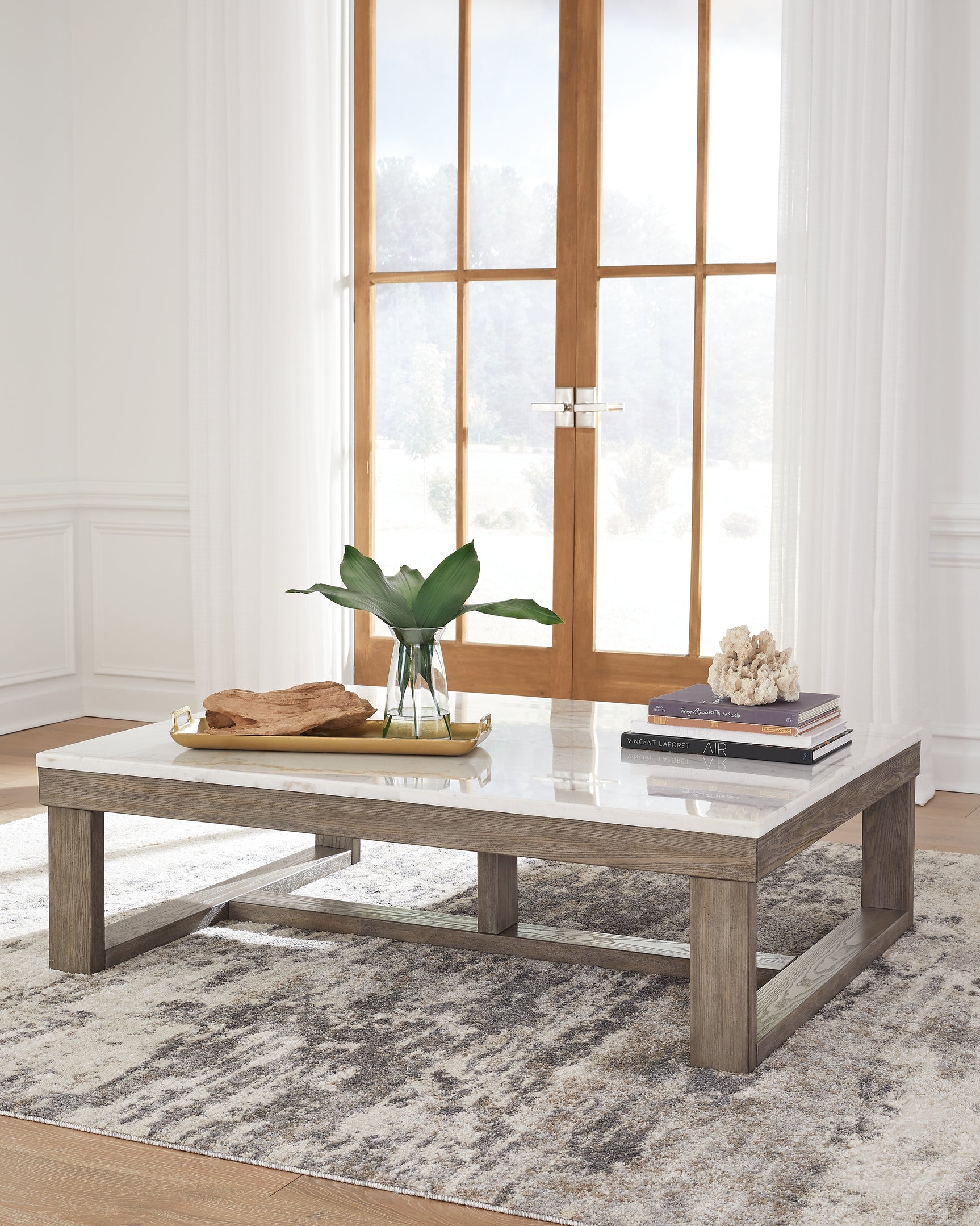 Sam's Furniture - Ashley Furniture - Loyaska Coffee Table - Rectangular Cocktail Table / Brown/Ivory - T789-1