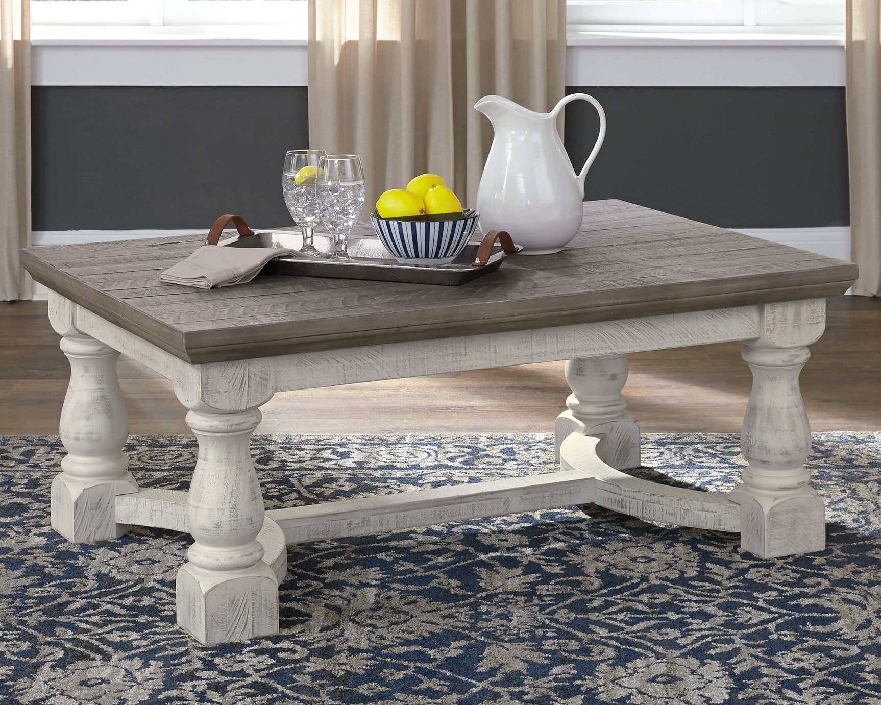 Sam's Furniture - Ashley Furniture - Havalance Coffee Table - Rectangular Cocktail Table / Gray/White - T814-1