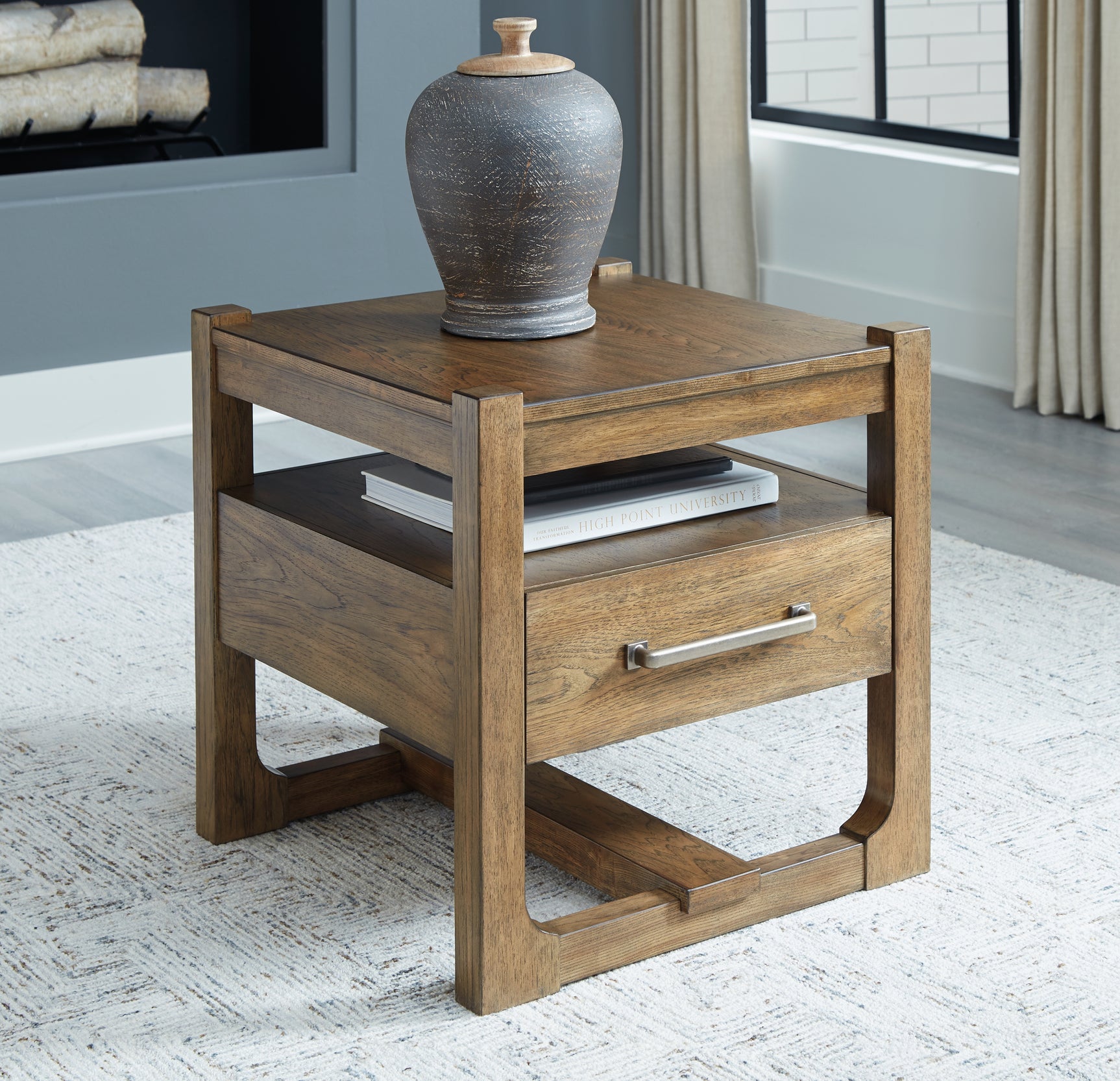 Sam's Furniture - Ashley Furniture - Cabalynn End Table - Square End Table / Light Brown - T974-2