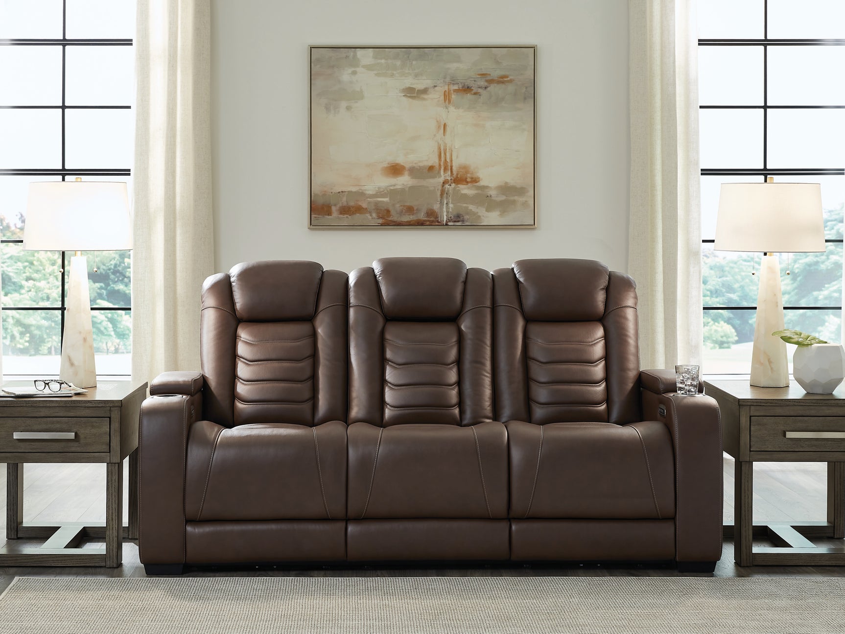 Sam's Furniture - Ashley Furniture - High Impact Living Room - PWR REC Sofa with ADJ Headrest / Tobacco - U1060115