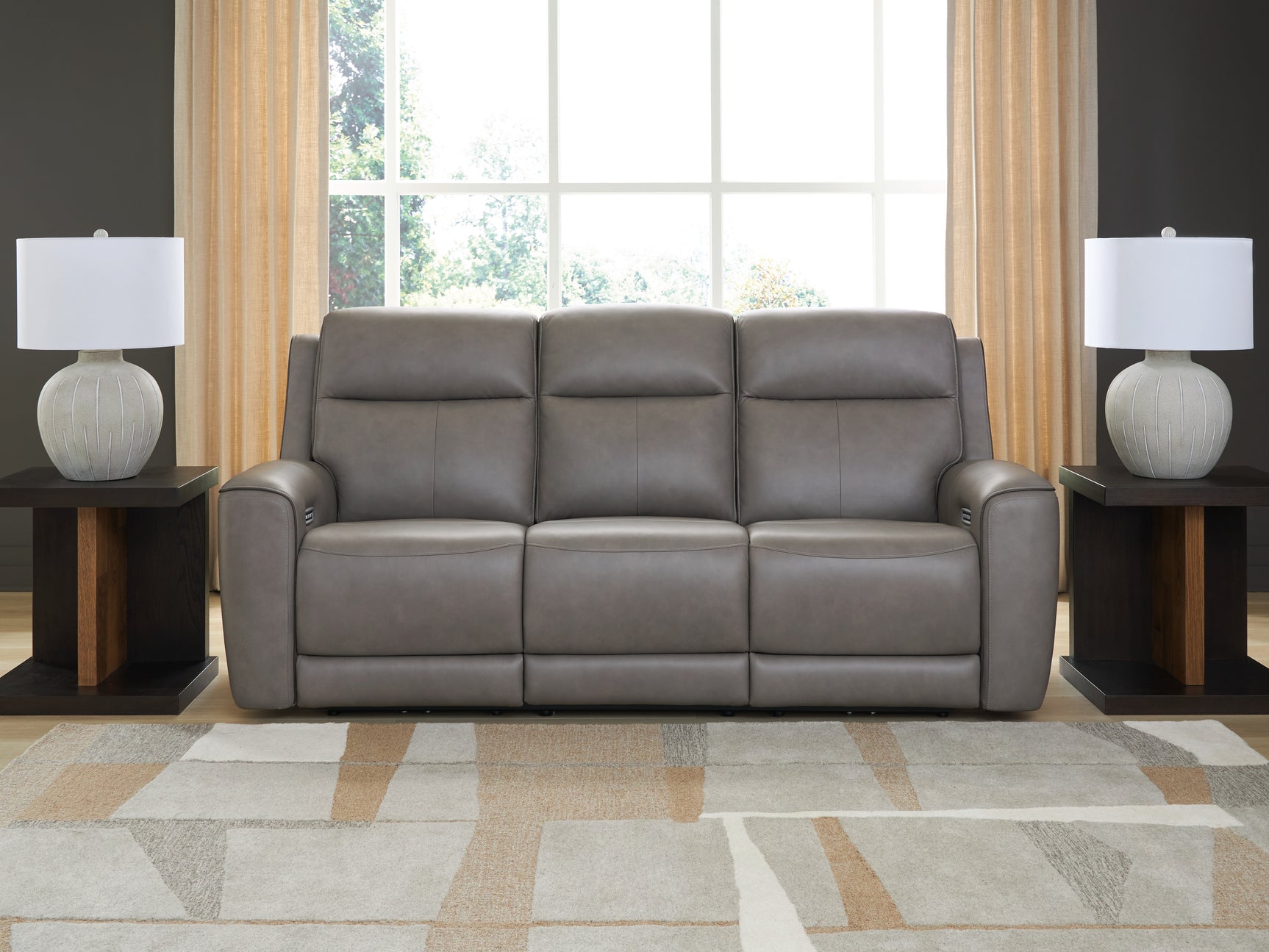 Sam's Furniture - Ashley Furniture - 5Z-Comfort Living Room - PWR REC Loveseat/CON/ADJ HDRST / Onyx - PCU1090218