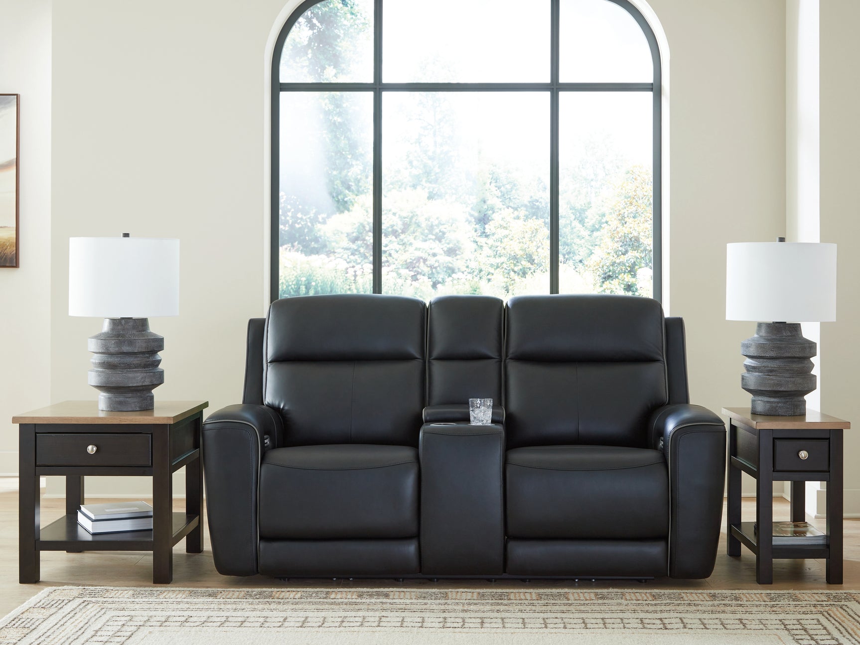 Sam's Furniture - Ashley Furniture - 5Z-Comfort Living Room - PWR REC Loveseat/CON/ADJ HDRST / Onyx - PCU1090218