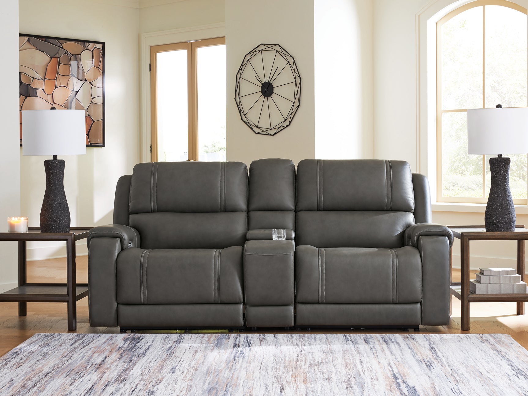 Sam's Furniture - Ashley Furniture - 5Z - Pittson Sectional - 3-Piece Power Reclining Sectional Loveseat with Console - PCU12600S2