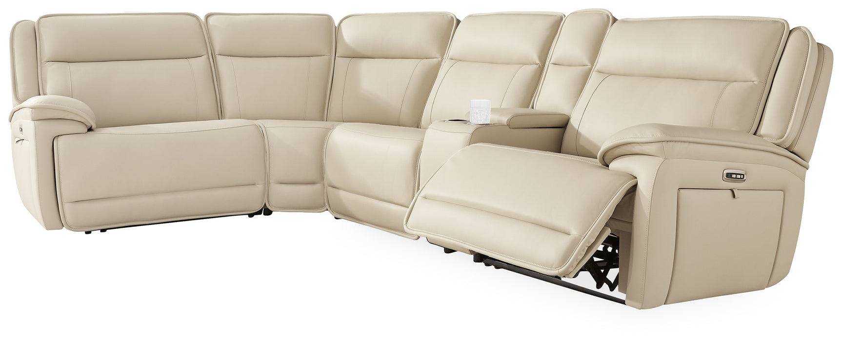 Sam's Furniture - Ashley Furniture - Double Deal Sectional - 5-Piece Reclining Sectional with Console / Almond - U13001S8