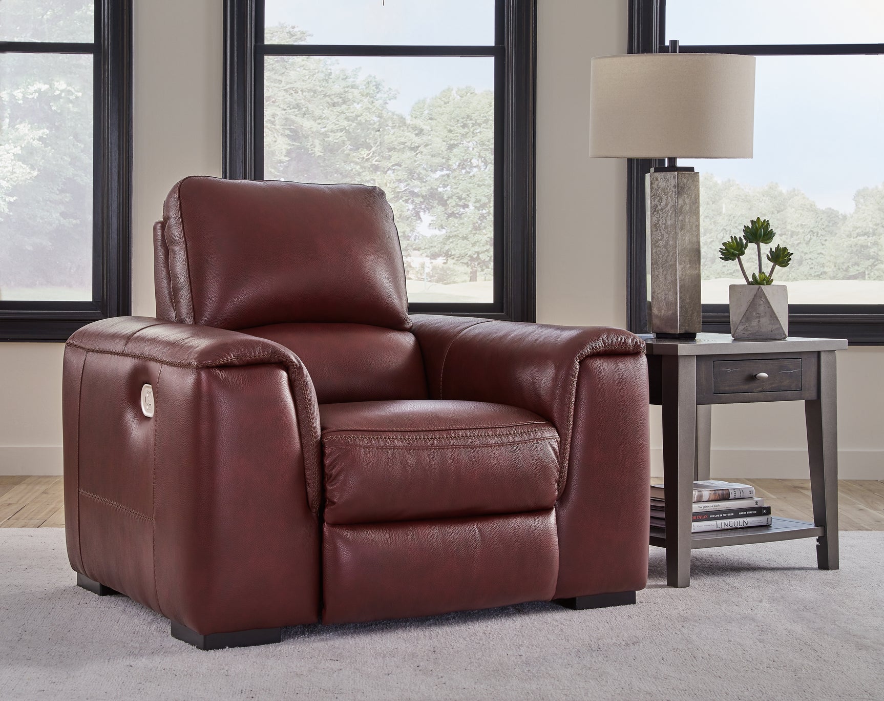 Sam's Furniture - Ashley Furniture - Alessandro Living Room - PWR Recliner/ADJ Headrest / Walnut - U2550213