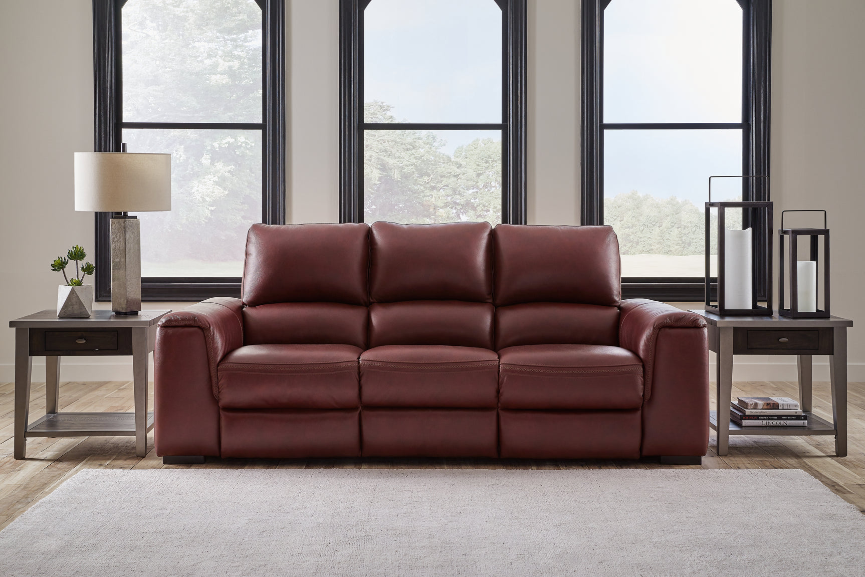 Sam's Furniture - Ashley Furniture - Alessandro Living Room - PWR REC Sofa with ADJ Headrest / Garnet - U2550115