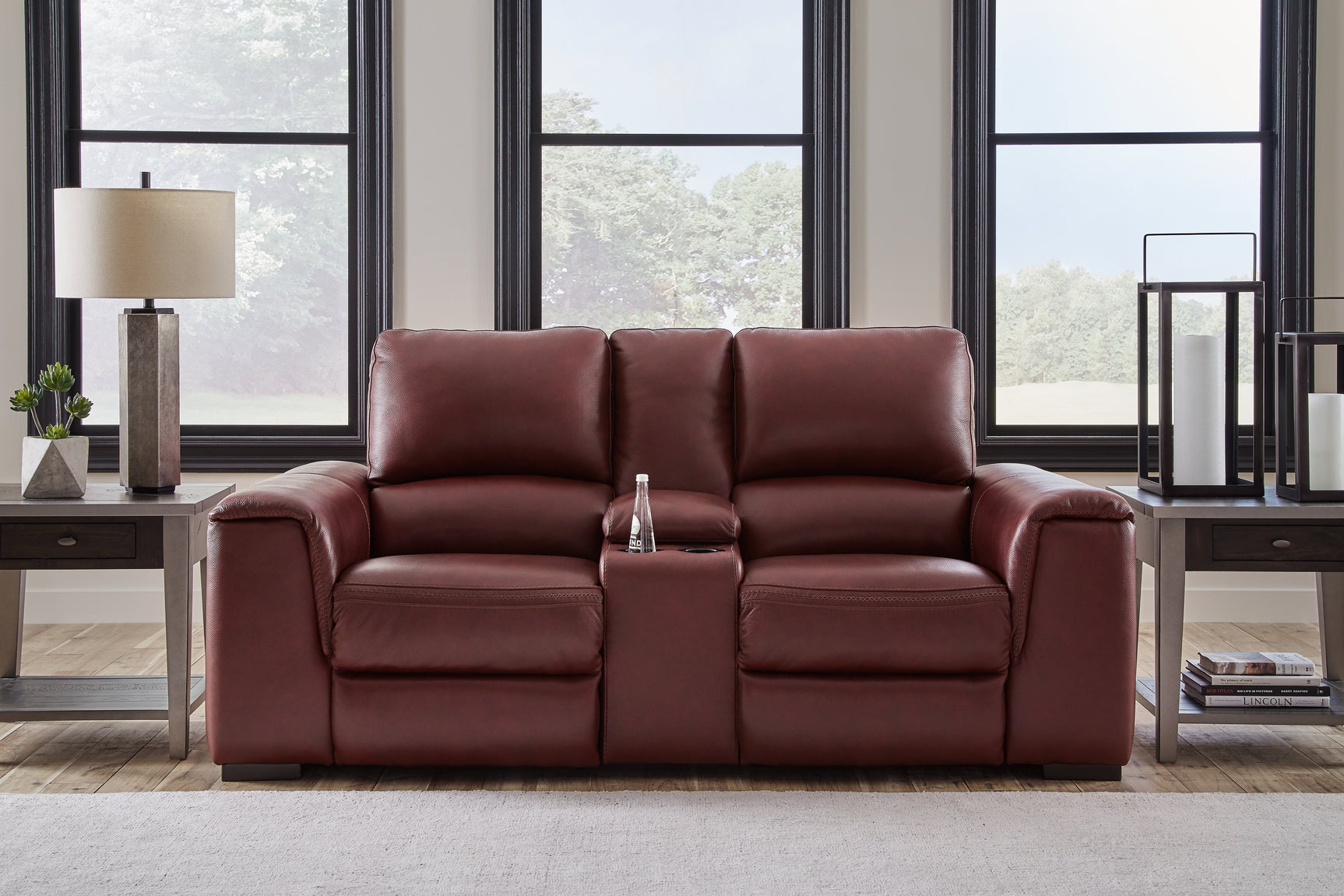 Sam's Furniture - Ashley Furniture - Alessandro Living Room - PWR REC Loveseat/CON/ADJ HDRST / Garnet - U2550118