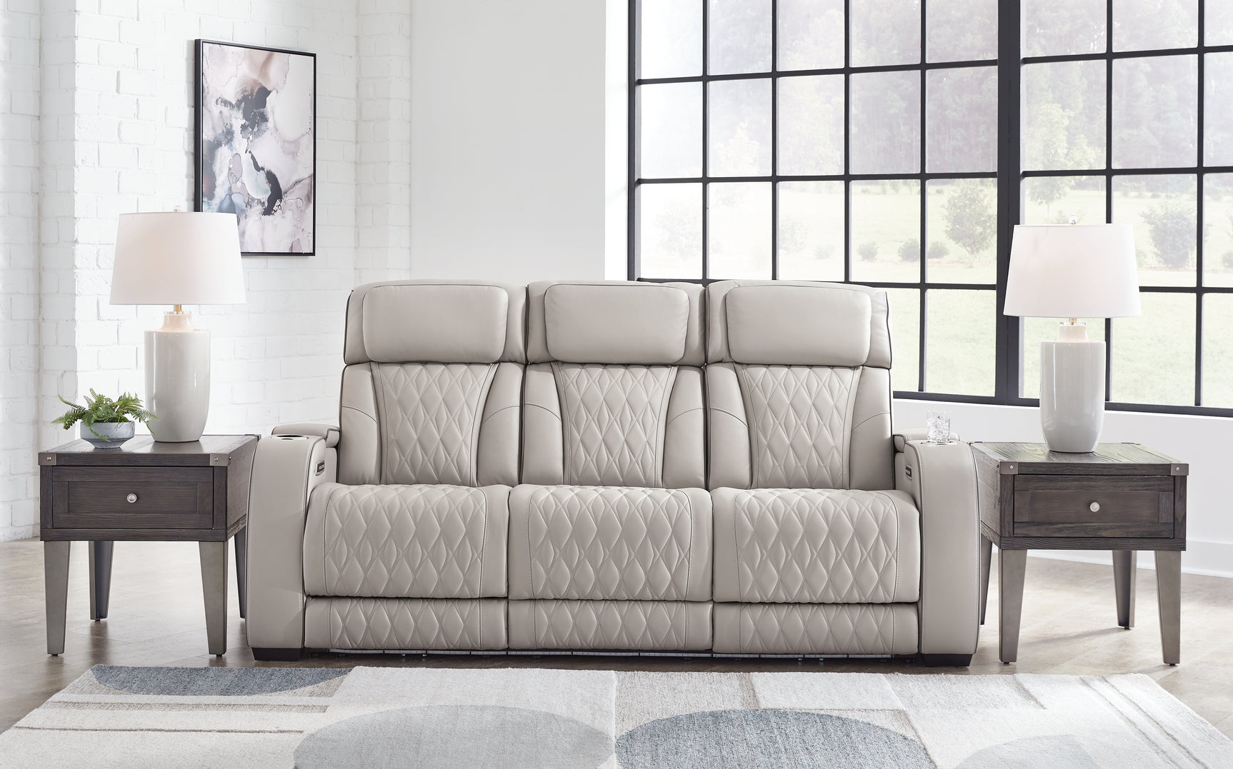 Sam's Furniture - Ashley Furniture - Boyington Living Room - PWR REC Sofa with ADJ Headrest / Gray - U2710515