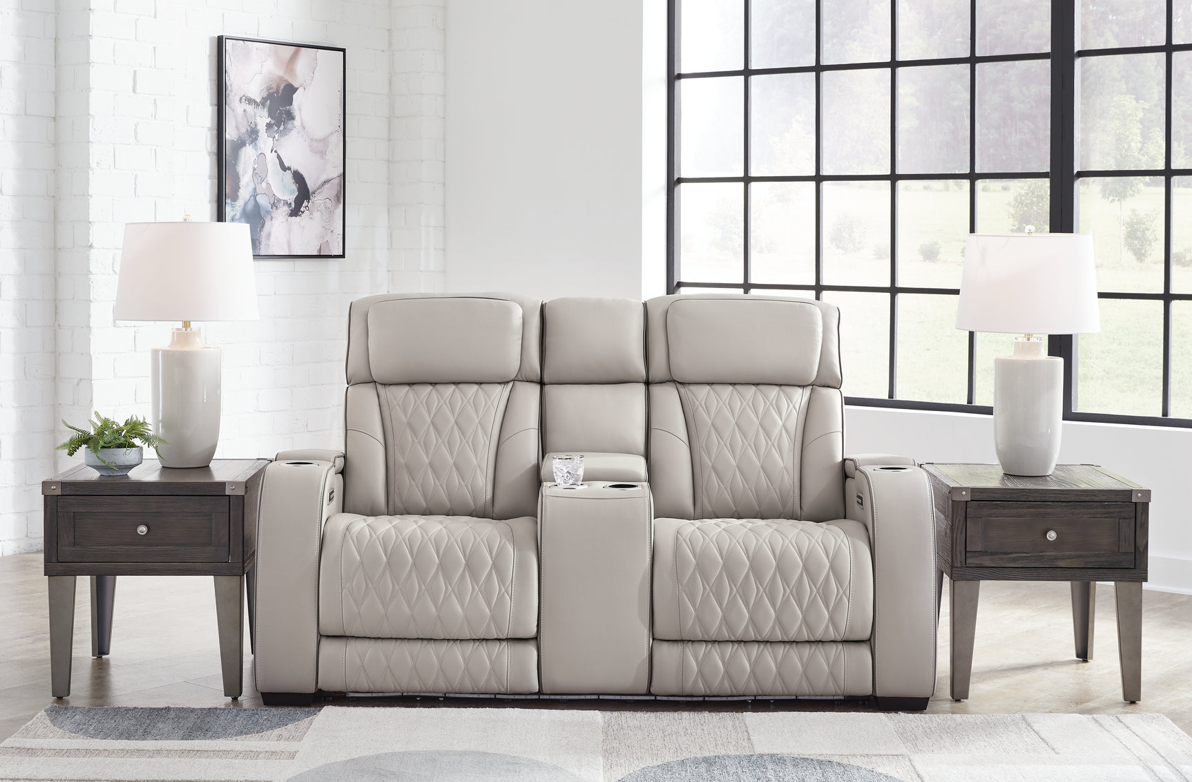 Sam's Furniture - Ashley Furniture - Boyington Living Room - PWR REC Loveseat/CON/ADJ HDRST / Gray - U2710518