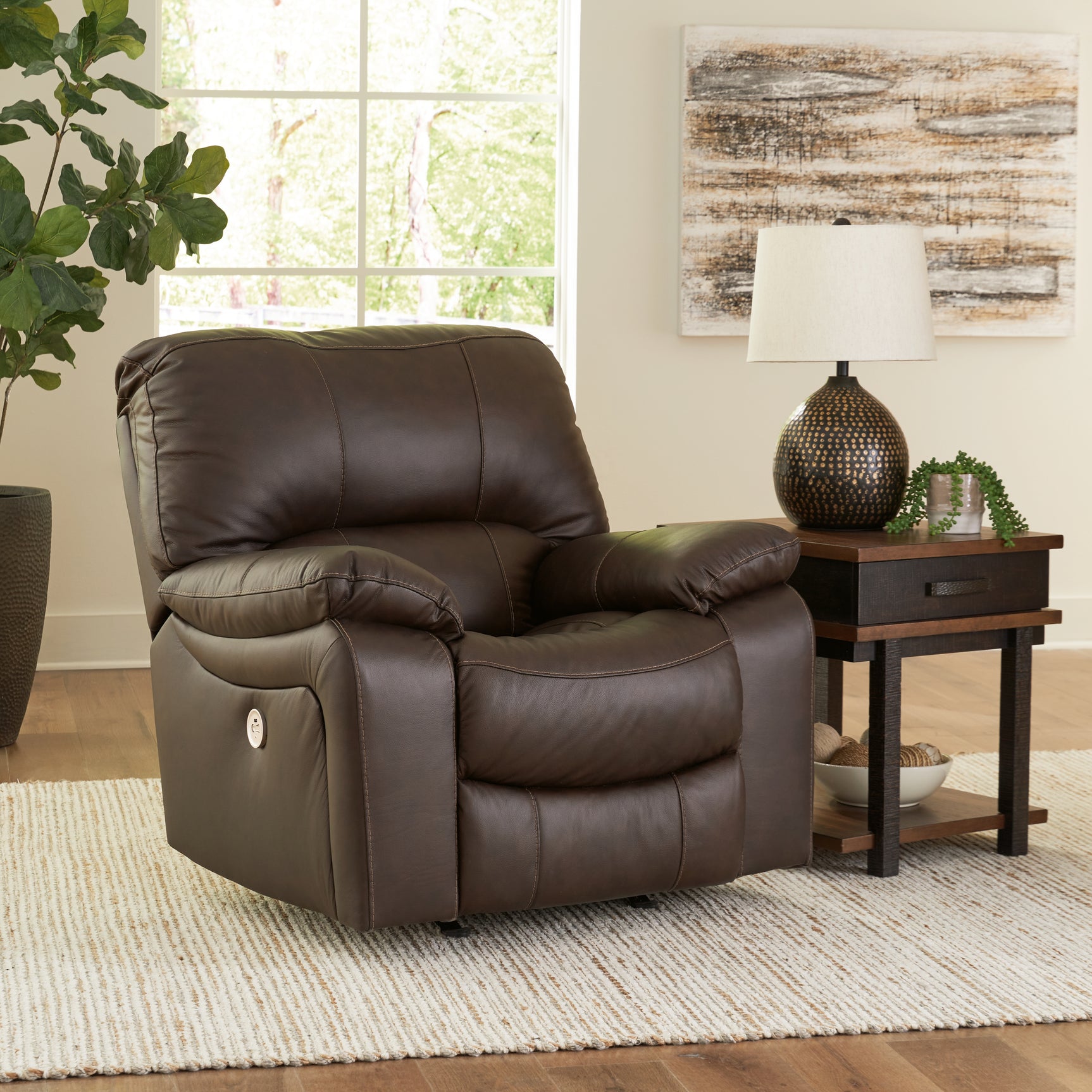 Sam's Furniture - Ashley Furniture - Leesworth Living Room - Reclining Power Sofa / Ocean - U4380987